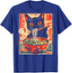 Cat Ramen Noodle Japanese Backprint , black T-Shirt - T-Shirt | Royal