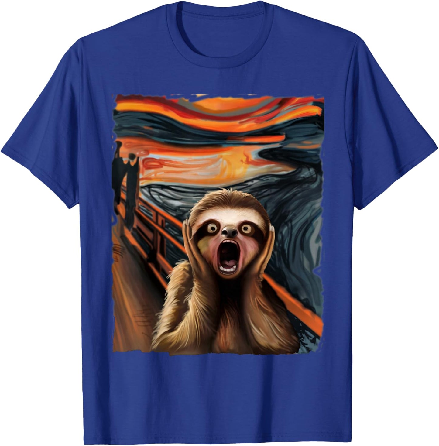 Expressionist Scream Sloth Lovers Sloth Scream Parody Art T-Shirt - T-Shirt | Royal
