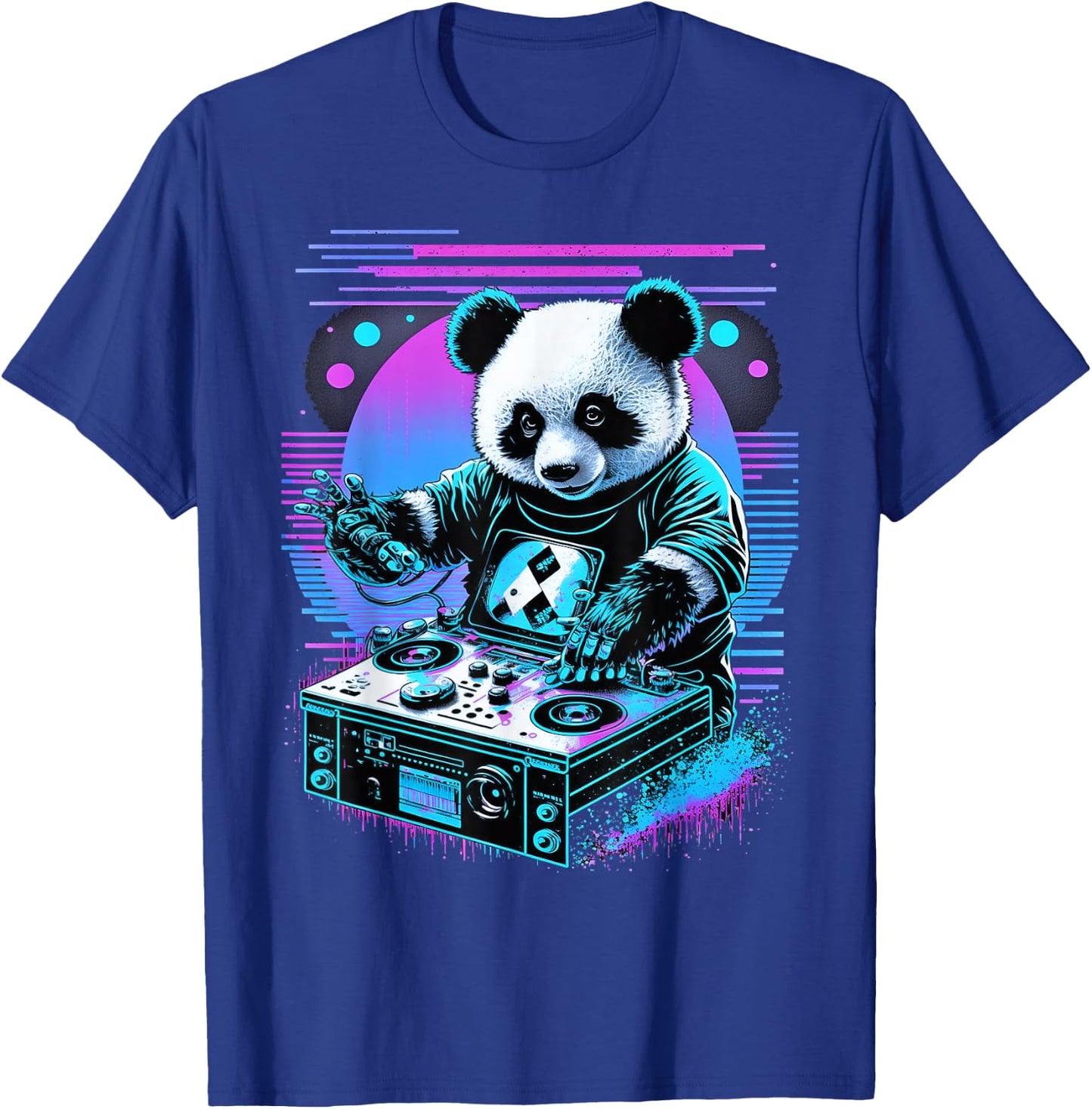 Vaporwave Music Party Panda DJ Rave T-Shirt - T-Shirt | Royal