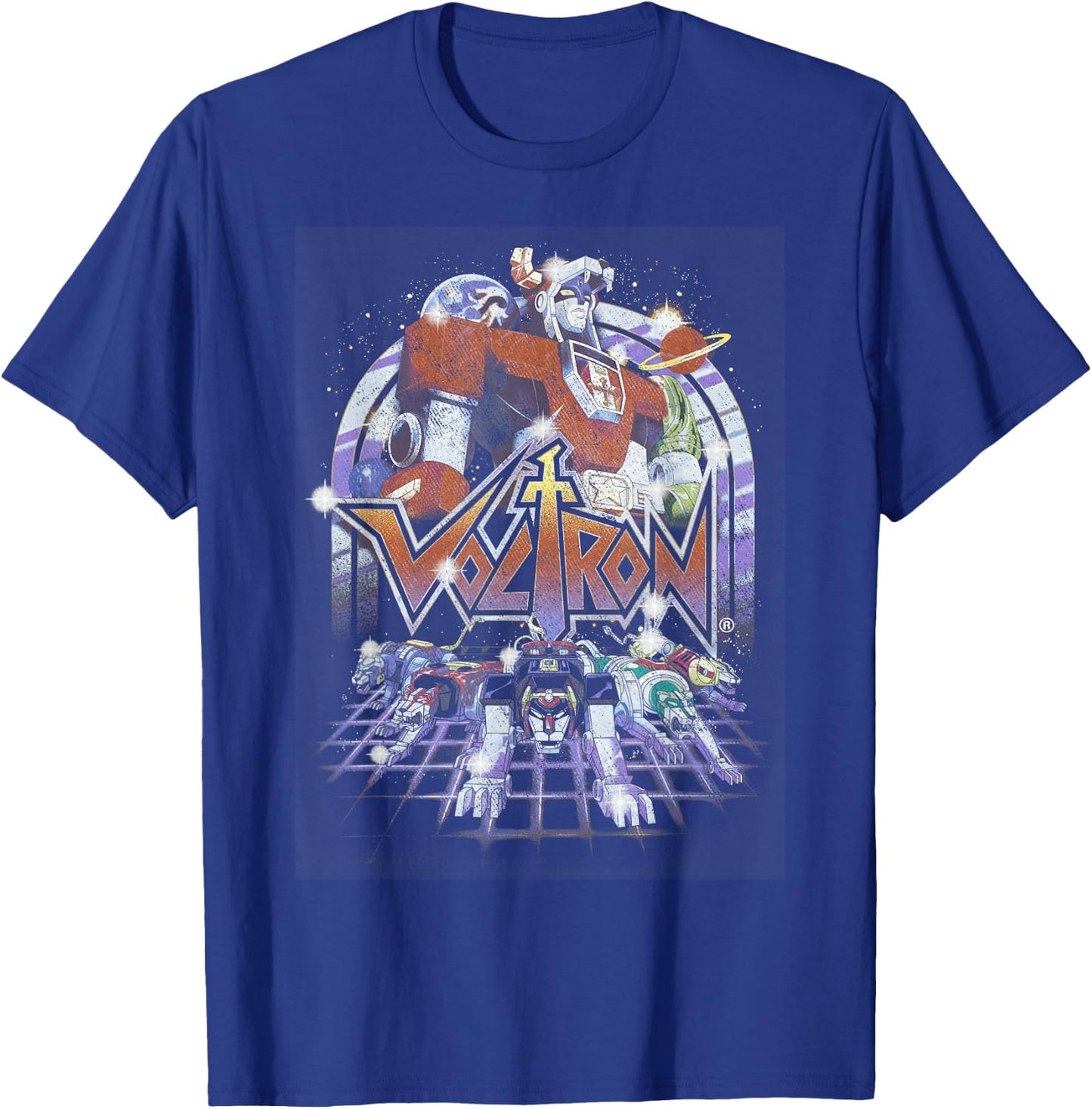 Voltron Defender Of The Universe Gleam Vintage Logo T-Shirt - T-Shirt | Royal
