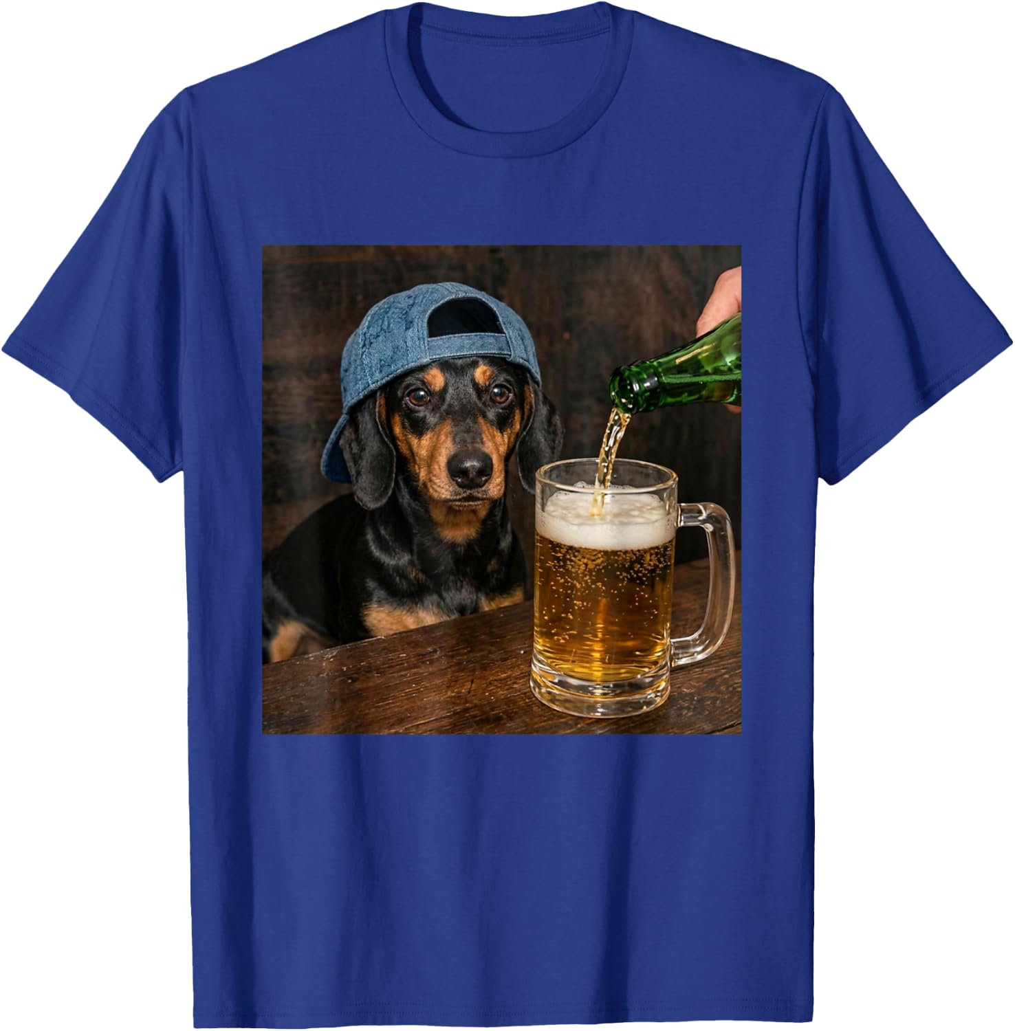 Teckel Buvant de la bière drôle Teckel Meme T-Shirt - T-Shirt | Royal