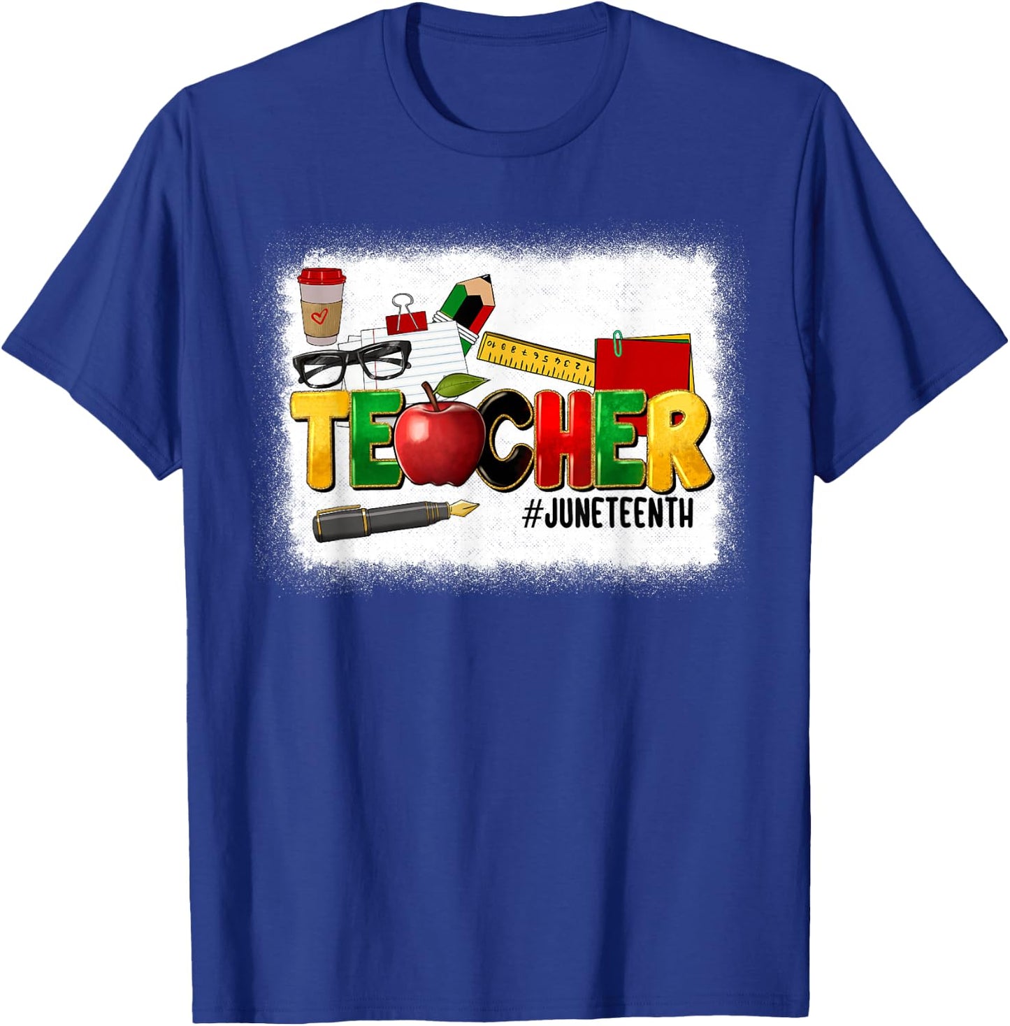 Juneteenth Teacher 1865 Black History Month Melanin Teaching T-Shirt - T-Shirt | Royal