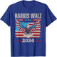 Harris Walz Waltz 2024 election distressed eagle flag T-Shirt - T-Shirt | Royal