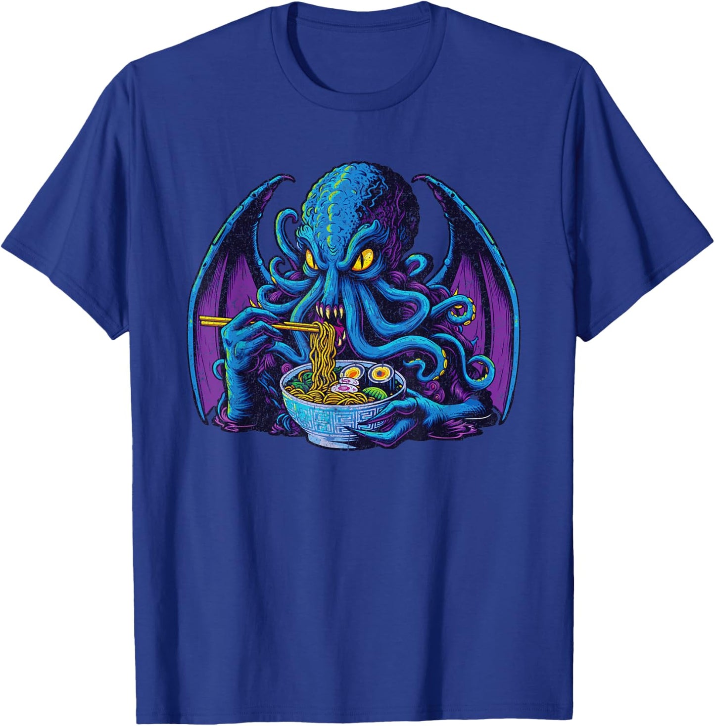 Ramen Cthulhu Japanese Ukiyo-e Horror Art Anime Funny T-Shirt - T-Shirt | Royal