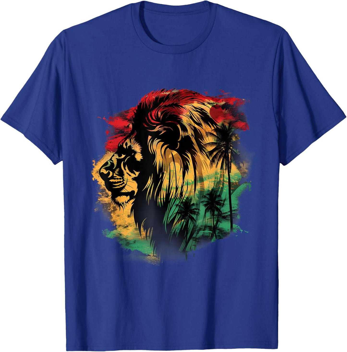 Rasta Reggae Lion Rastafarian Roots Lion Of Judah Jamaica T-Shirt - T-Shirt | Royal