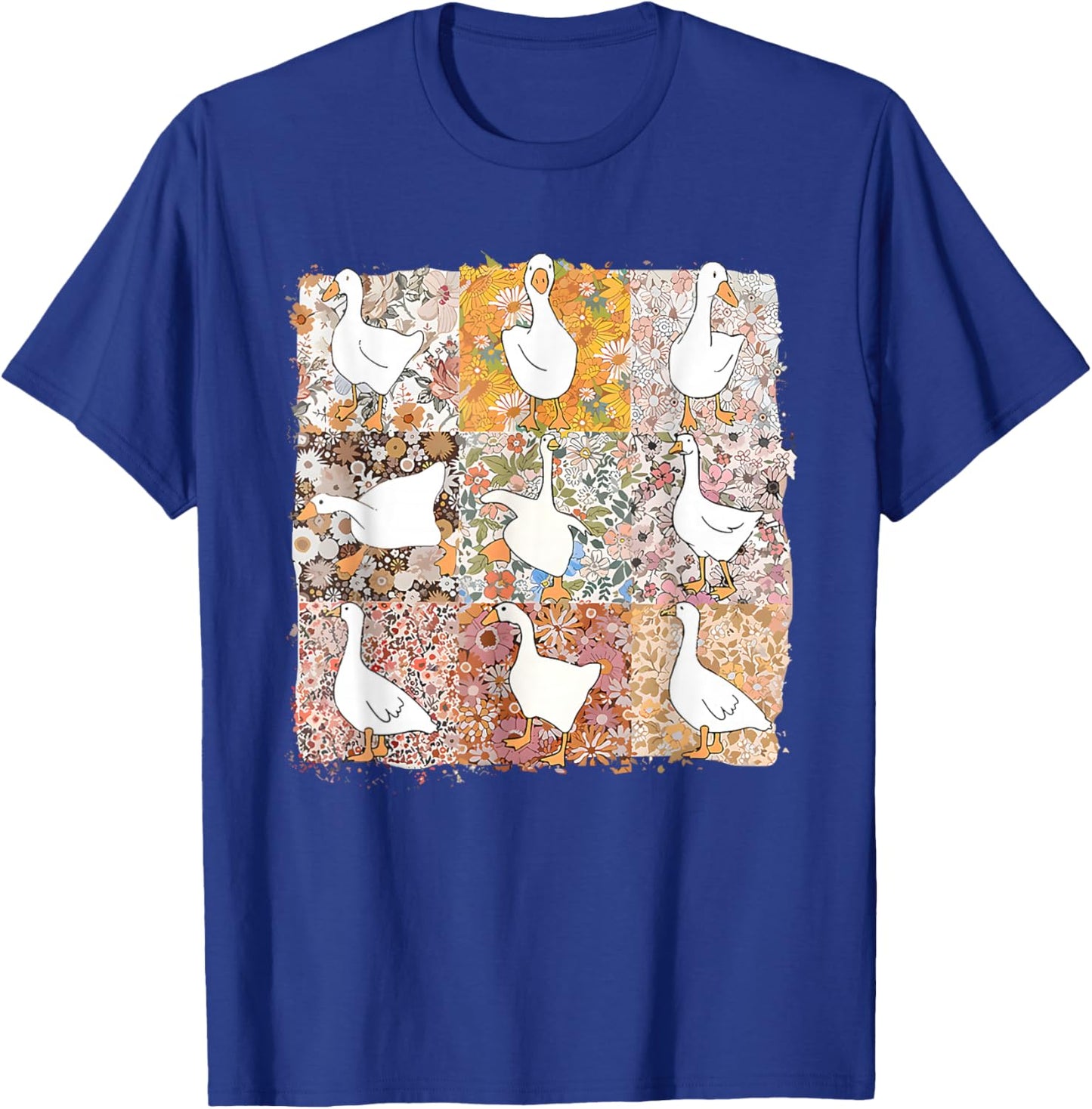 Floral Silly Goose Boho Mama Mom Farm Duck Animal Goose Meme T-Shirt - T-Shirt | Royal