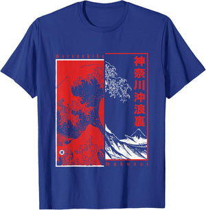 Japanese Art Hokusai Japan Aesthetic Kanagawa Big Wave , Black, S T-Shirt - T-Shirt | Royal