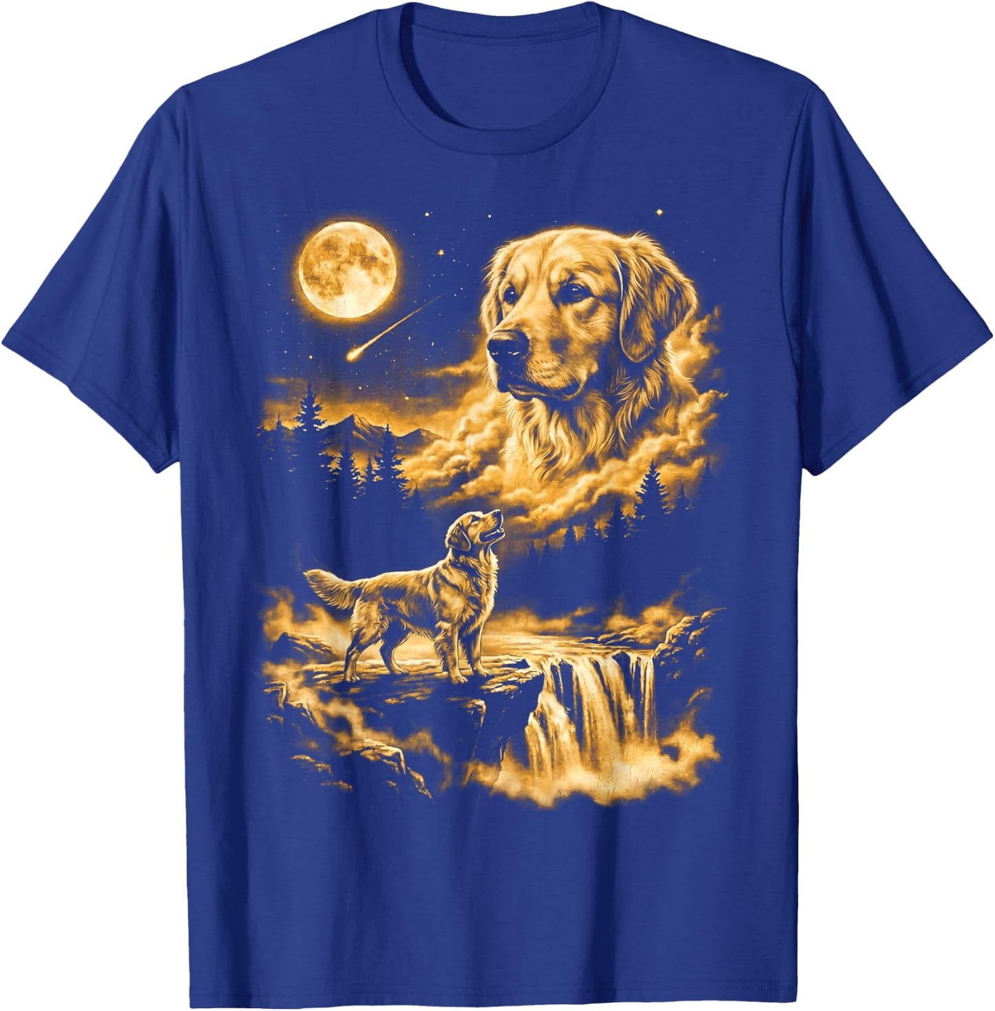 Golden Retriever Howling to The Moon T-Shirt - T-Shirt | Royal