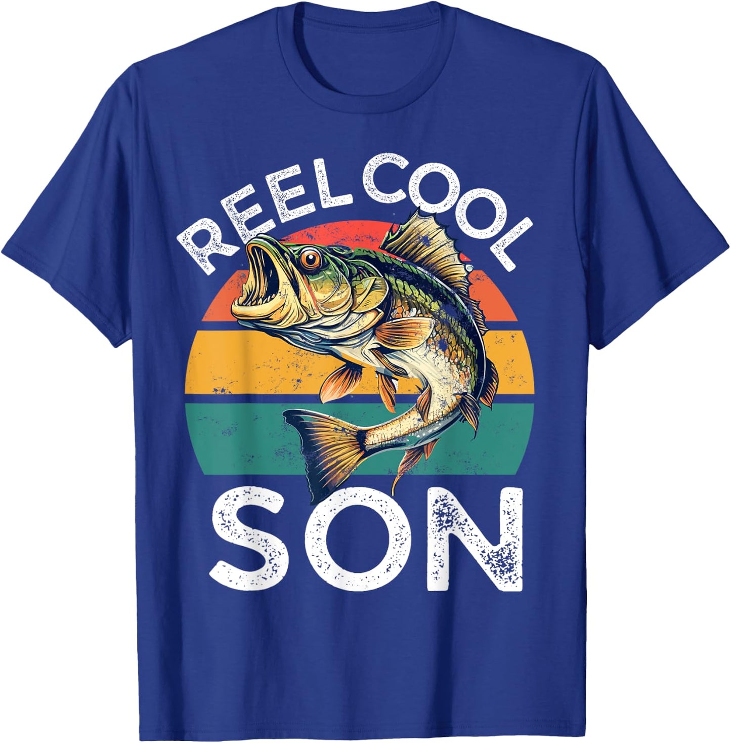 Fishing Reel Cool Son Fathers Day Funny Bass Grandson in Law T-Shirt - T-Shirt | Royal