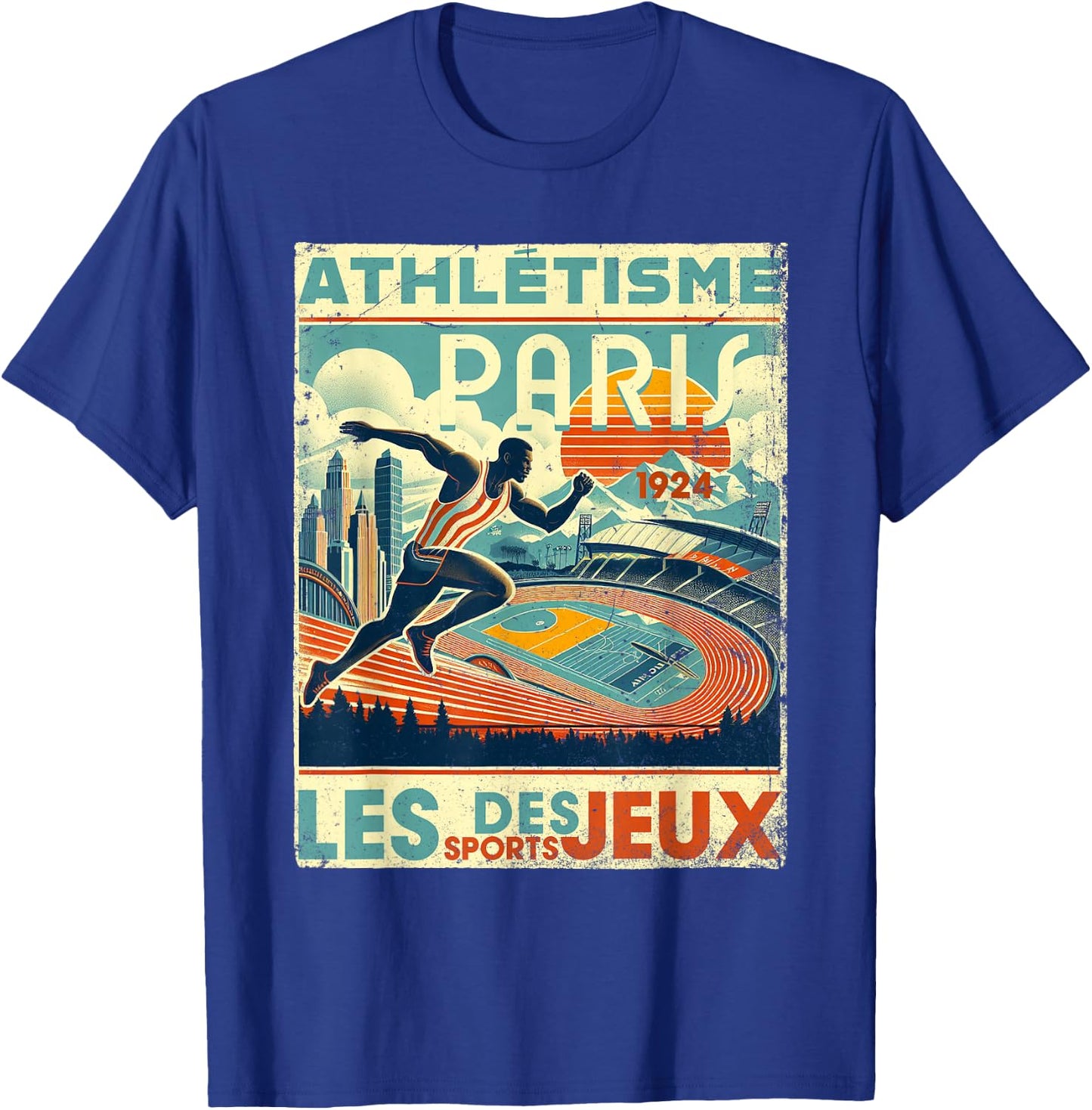 Paris Athletics 1924 The Games , black T-Shirt - T-Shirt | Royal