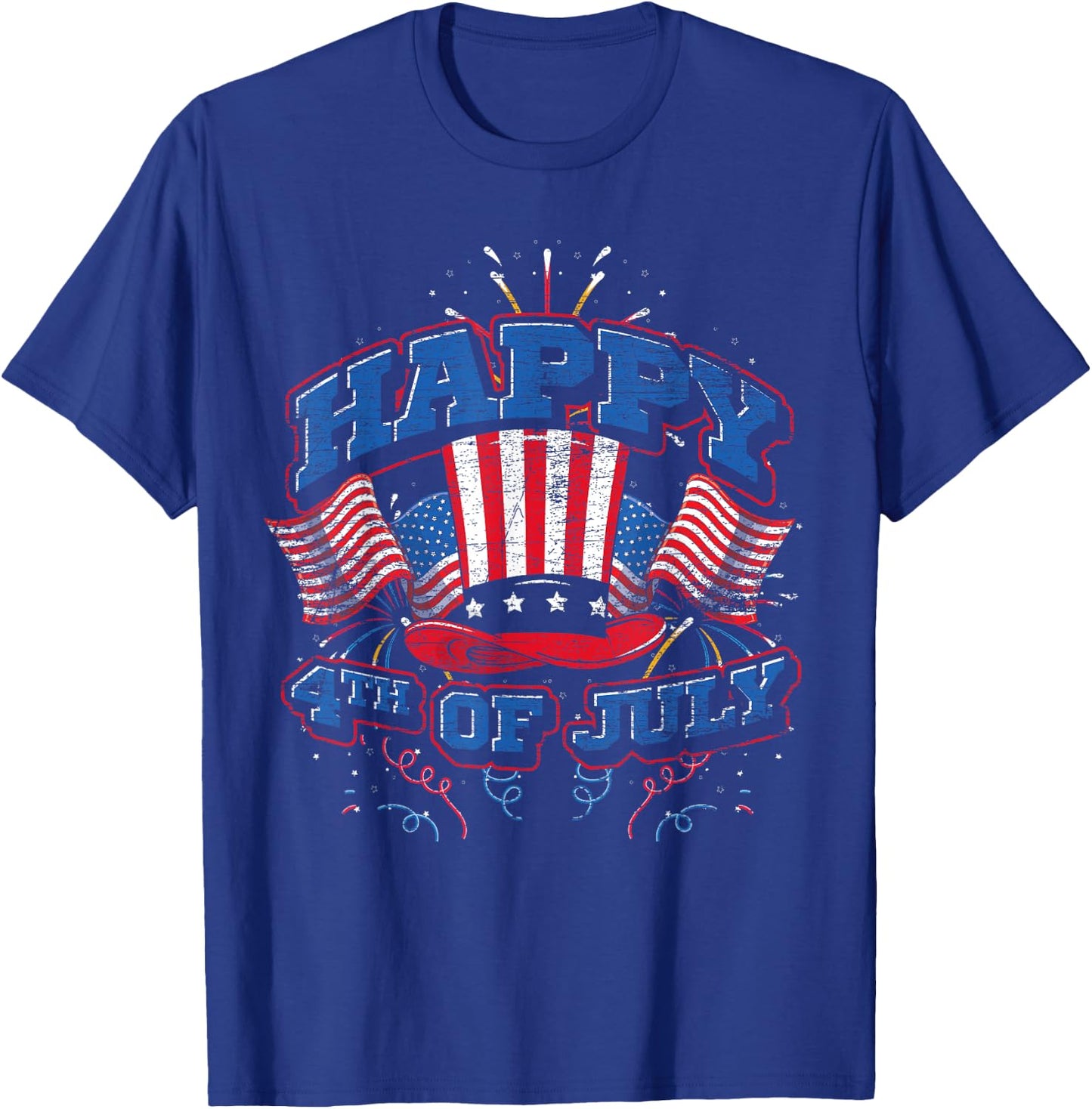 Happy 4th of July US Flag Liberty American 4th of July T-Shirt - T-Shirt | Royal