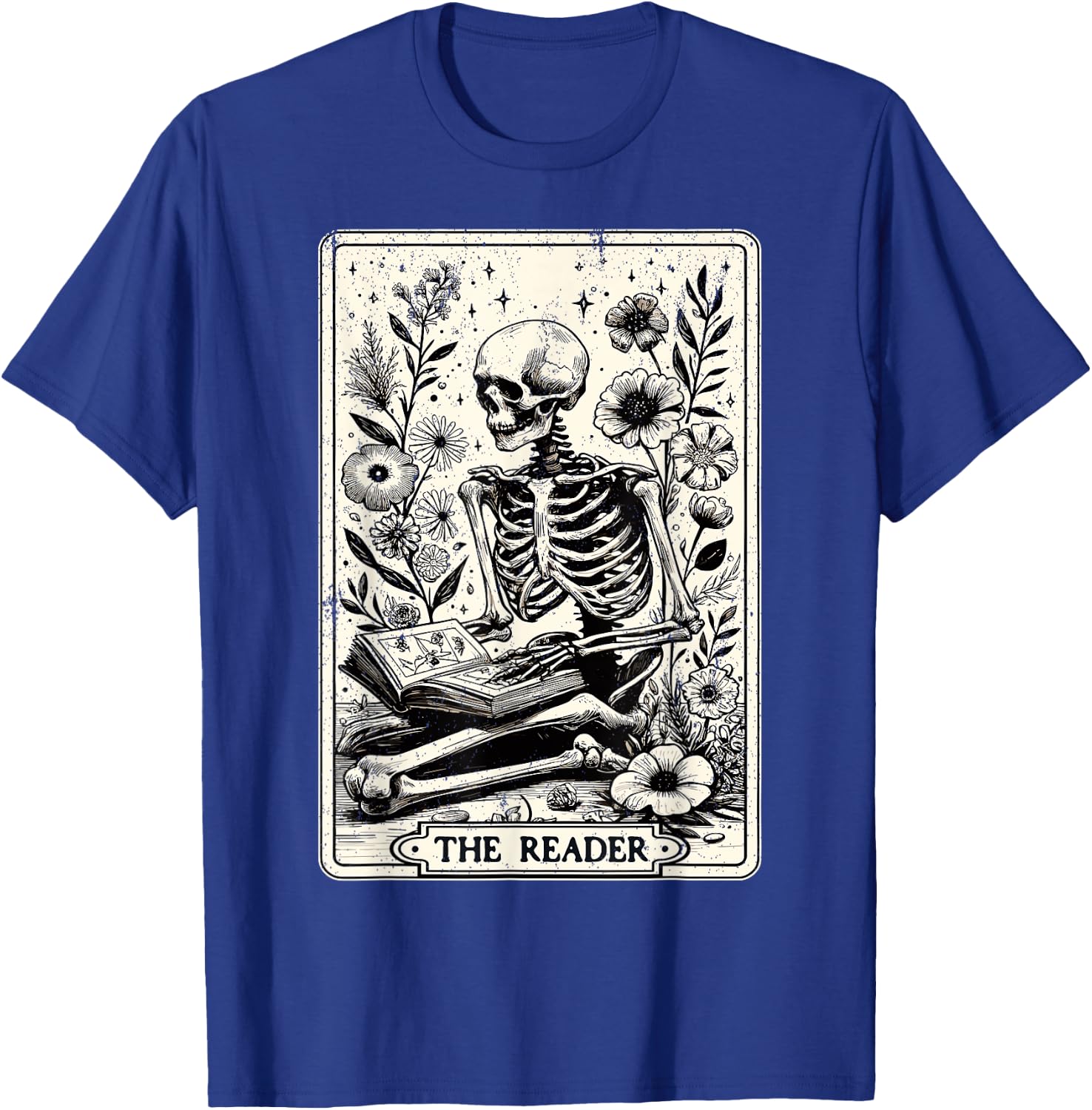 The Reader Tarot Card Skeleton Reading Book Funny Books , black T-Shirt - T-Shirt | Royal