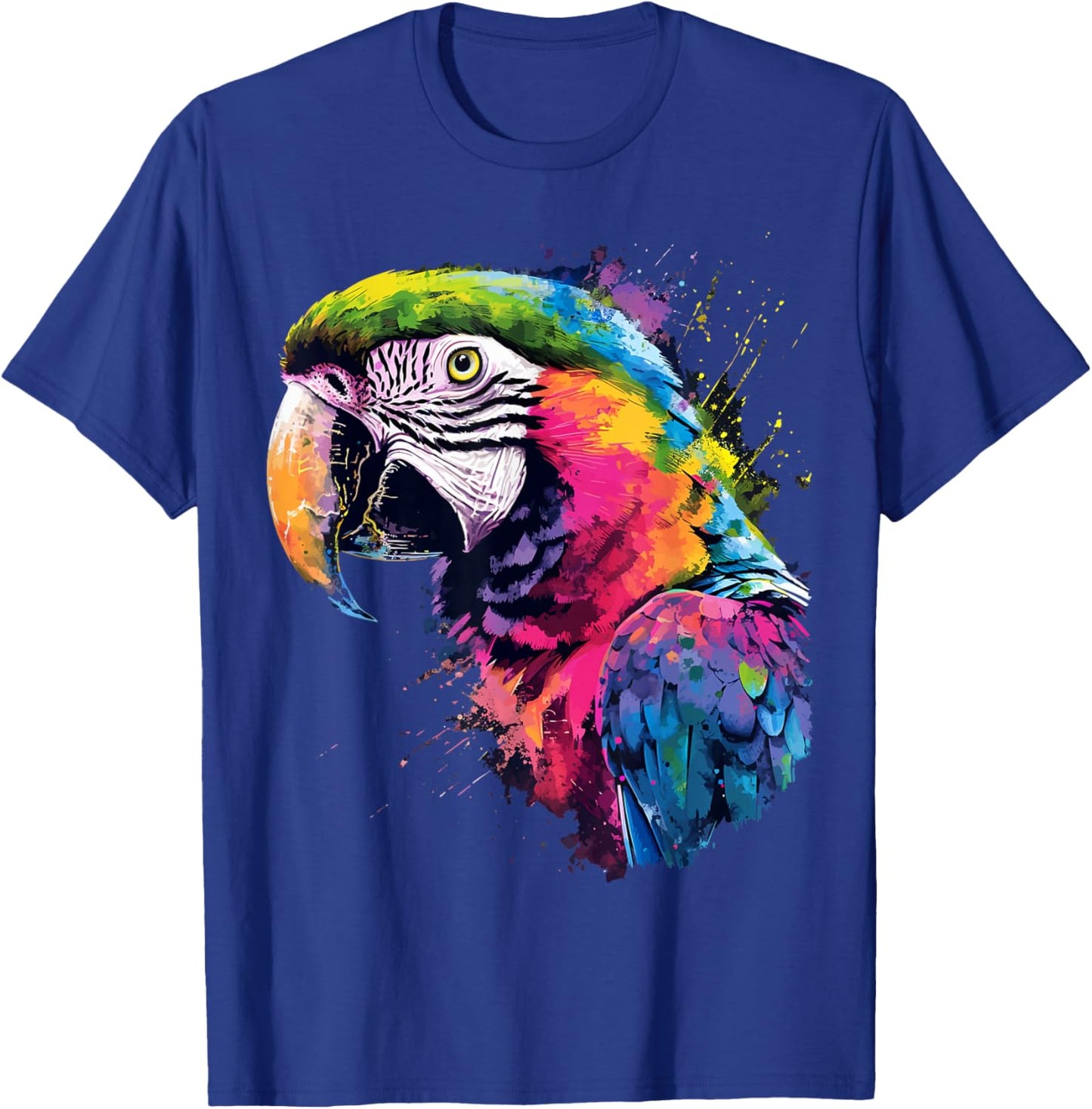 Colourful Parrot Watercolor , black T-Shirt - T-Shirt | Royal