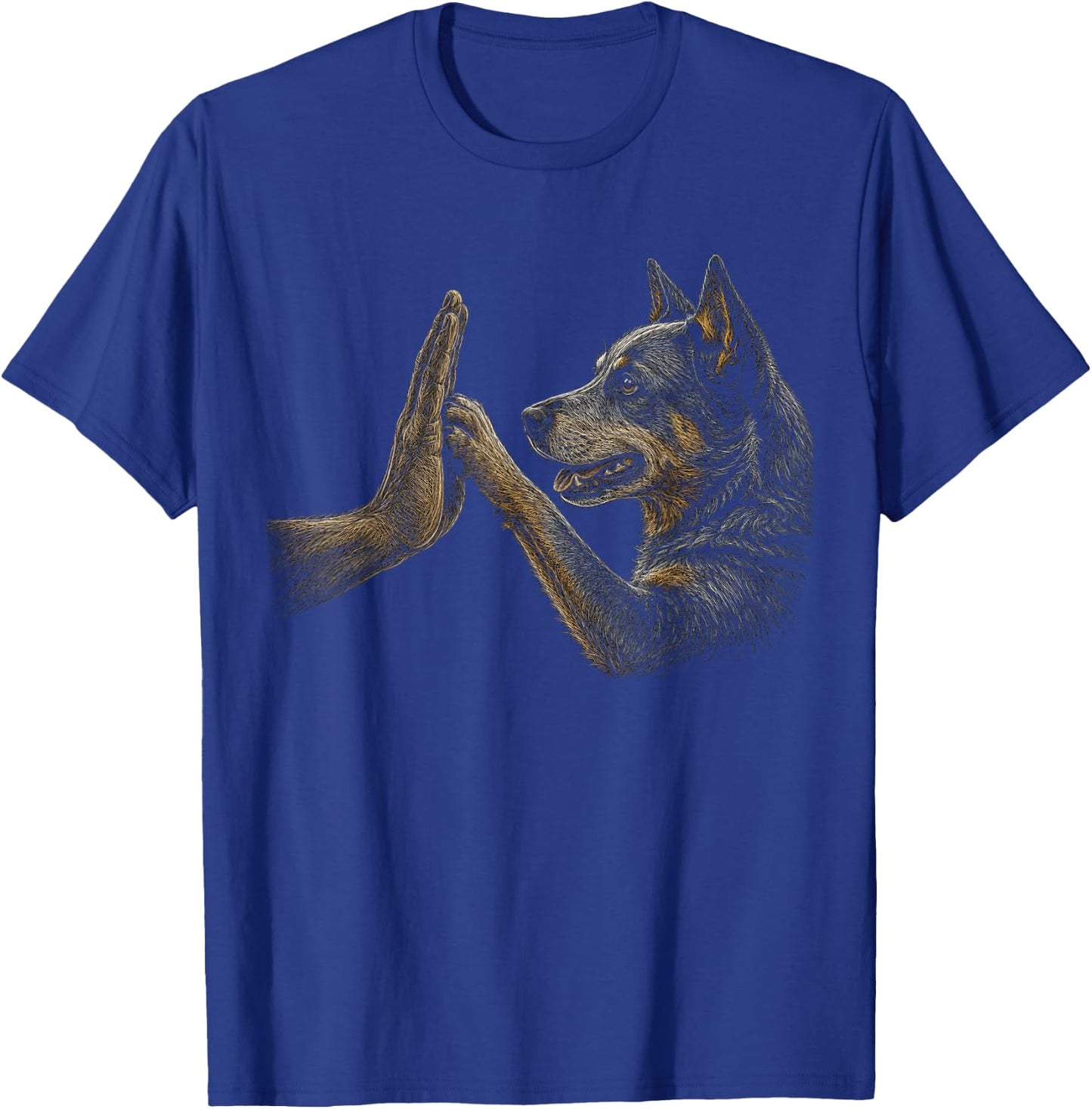 Australian Cattle Dog Blue Heeler Lover Paw Artwork T-Shirt - T-Shirt | Royal