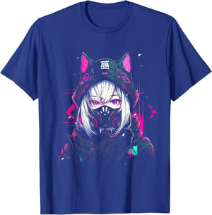 Anime Manga Cyberpunk Aesthetic Techwear Harajuku , black T-Shirt - T-Shirt | Royal