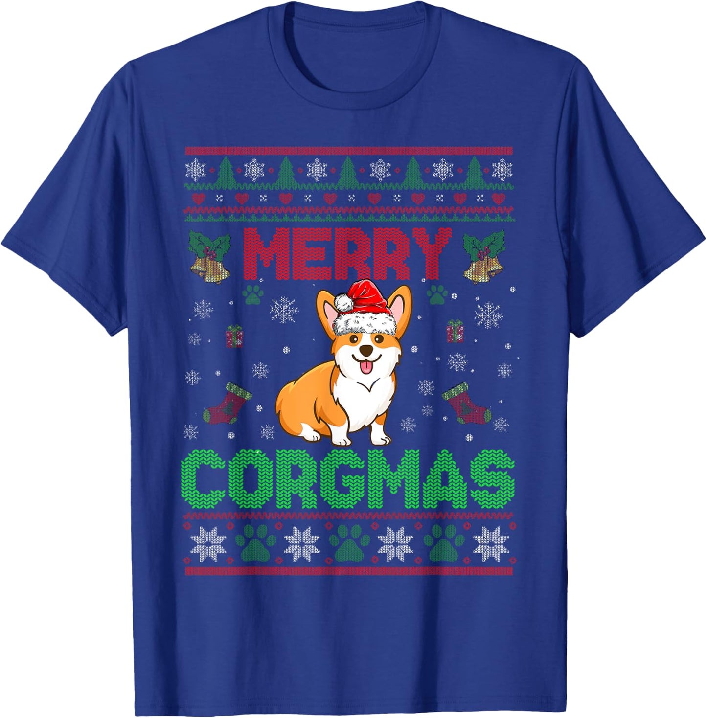Corgi Christmas Sweater Cool Merry Corgmas Xmas T-Shirt - T-Shirt | Royal