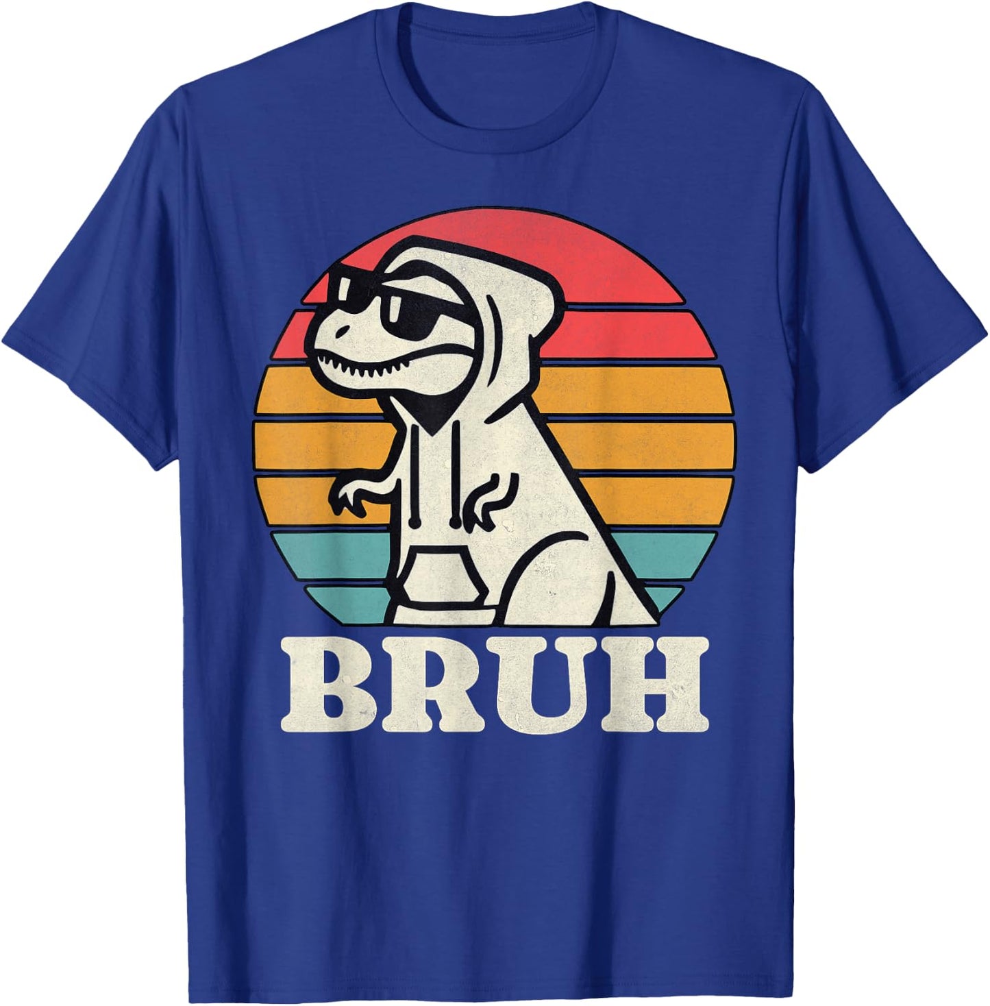 Retro Bruh T Rex Dinosaur Teen Sayings Teenage Boys Funny T-Shirt - T-Shirt | Royal