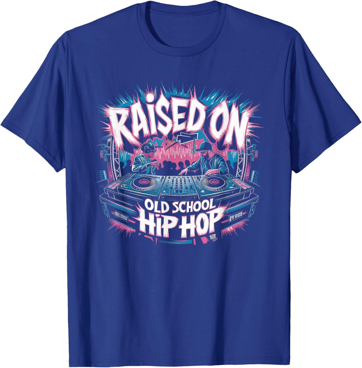 RAISED ON OLD SCHOOL Graffiti Rap HIP HOP Cassette T-Shirt - T-Shirt | Royal
