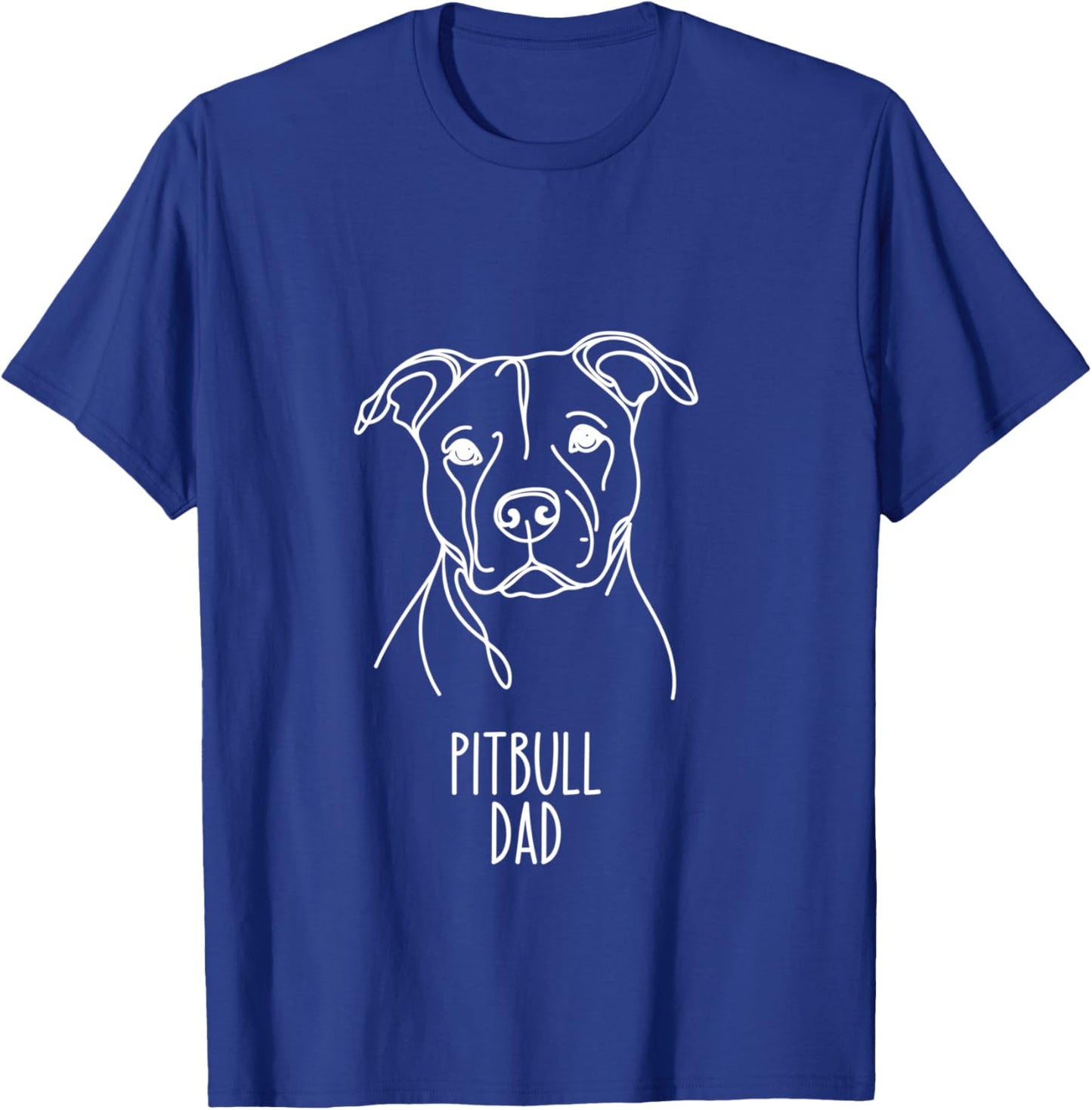 Line Art Best Dog Dad Men - Pitbull T-Shirt - T-Shirt | Royal