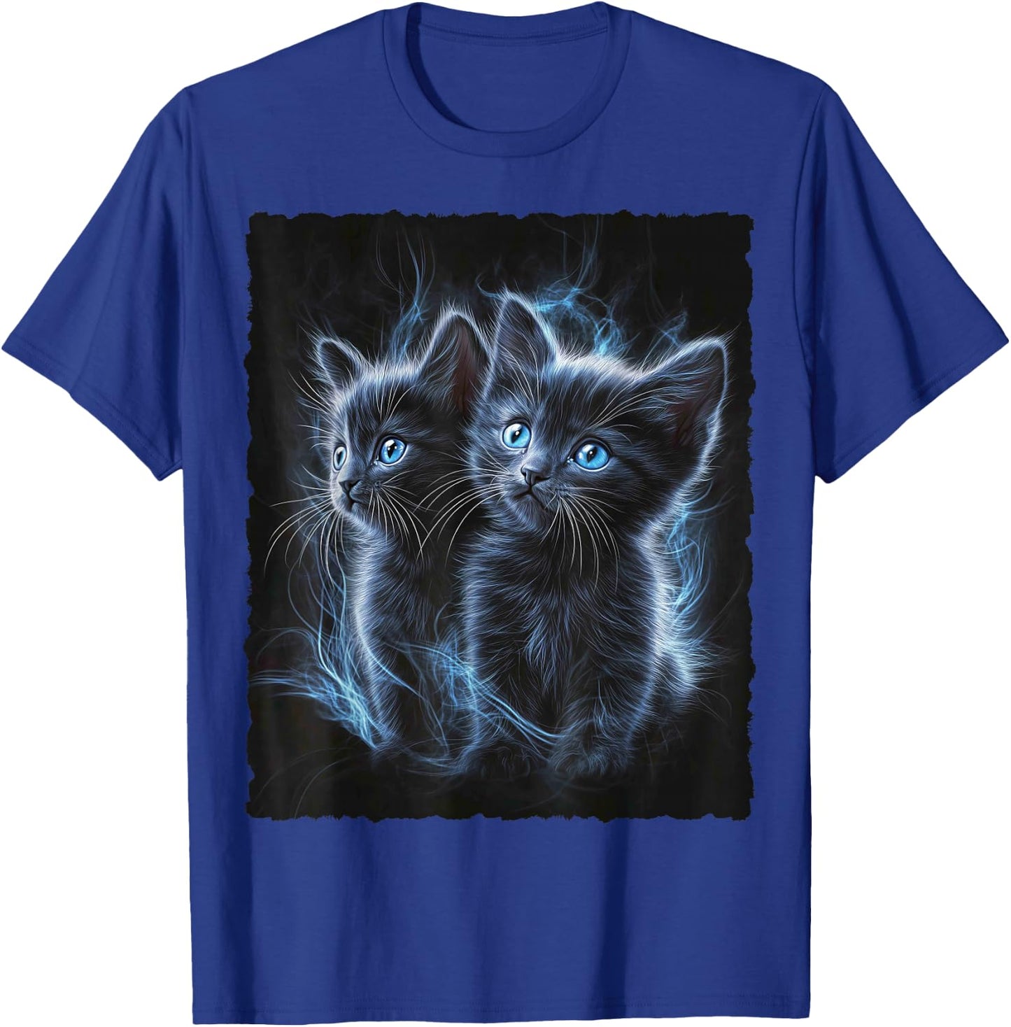 Cute Magic Cat Kitten Fantasy Art , black T-Shirt - T-Shirt | Royal
