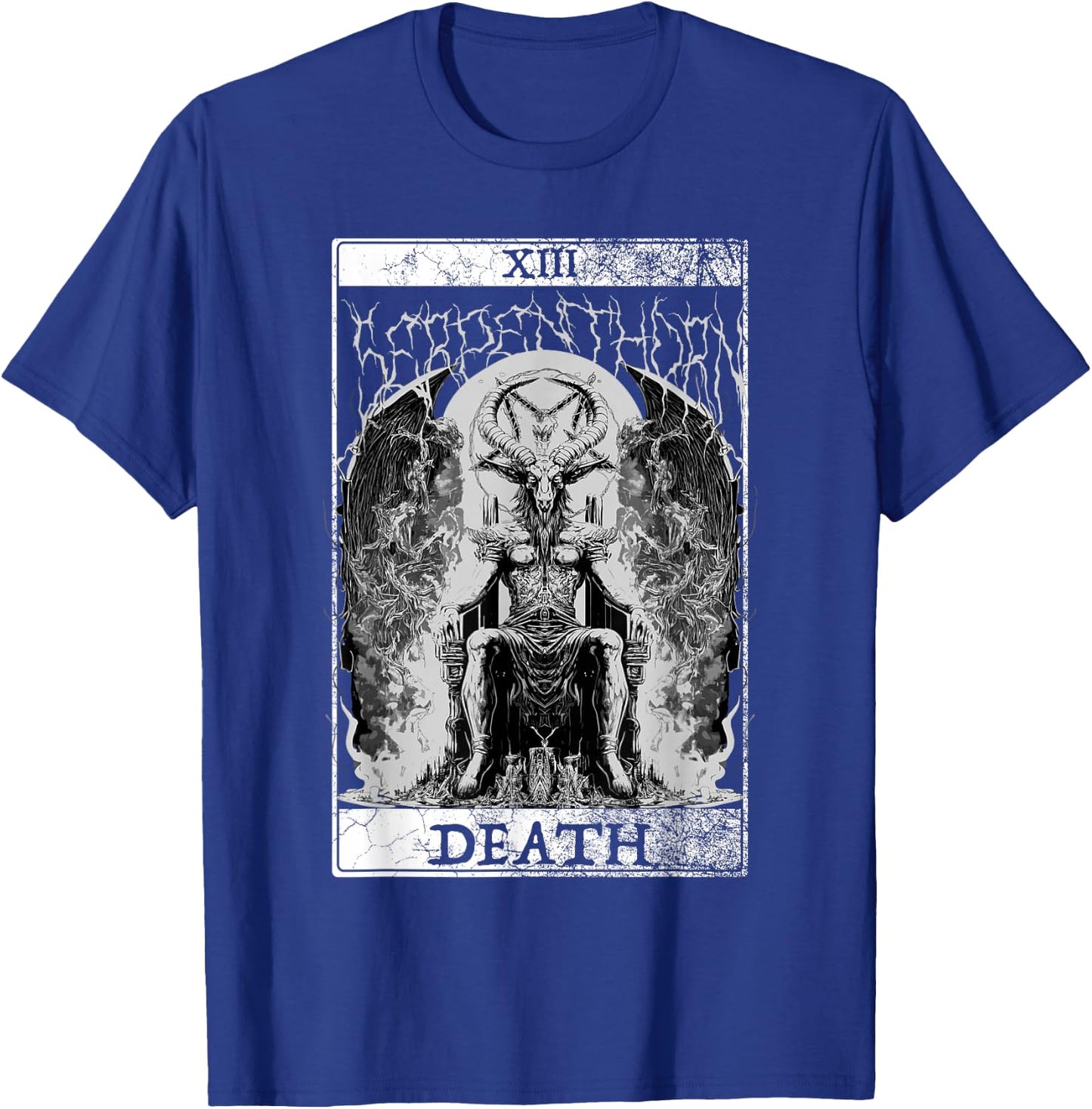 Baphomet Occult Satan Goat Head Tarot Card Death Unholy T-Shirt - T-Shirt | Royal