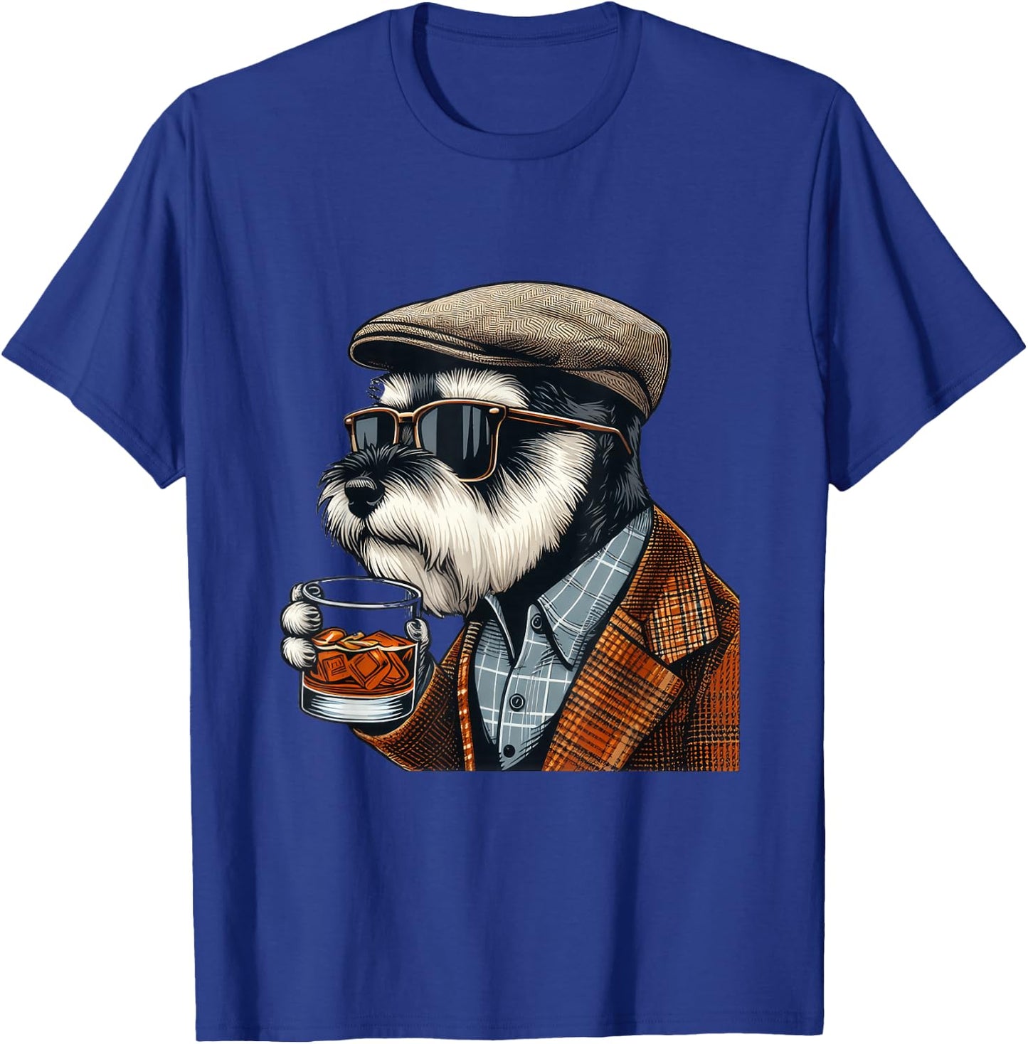 Whiskey Lover I Bourbon Drinker I Miniature Schnauzer T-Shirt - T-Shirt | Royal