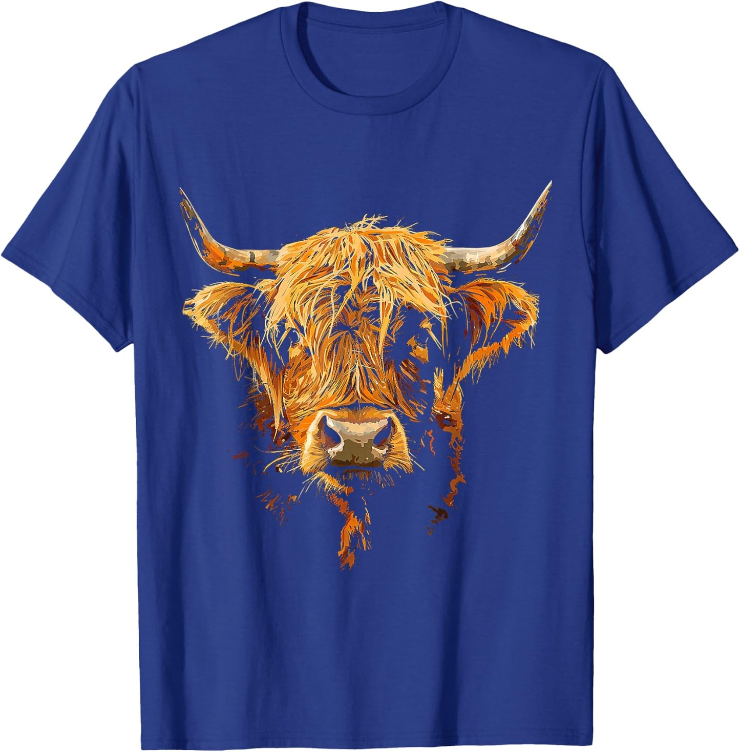 Highland Cow Animal Motif Art Highland Cow T-Shirt - T-Shirt | Royal