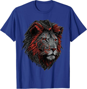 Lion Animal Print Art Polygon Lion , black T-Shirt - T-Shirt | Royal