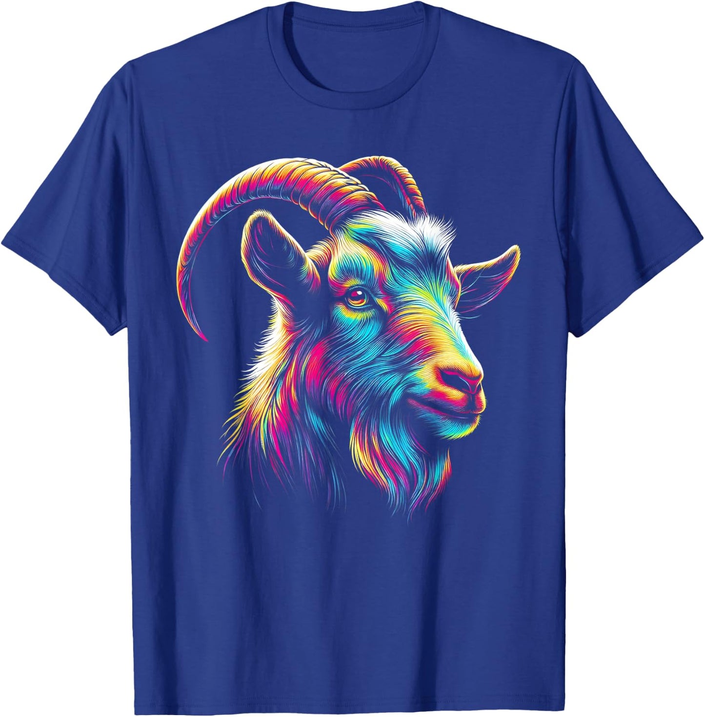 Goat Colorful Artwork | Animal Motif Goat T-Shirt - T-Shirt | Royal