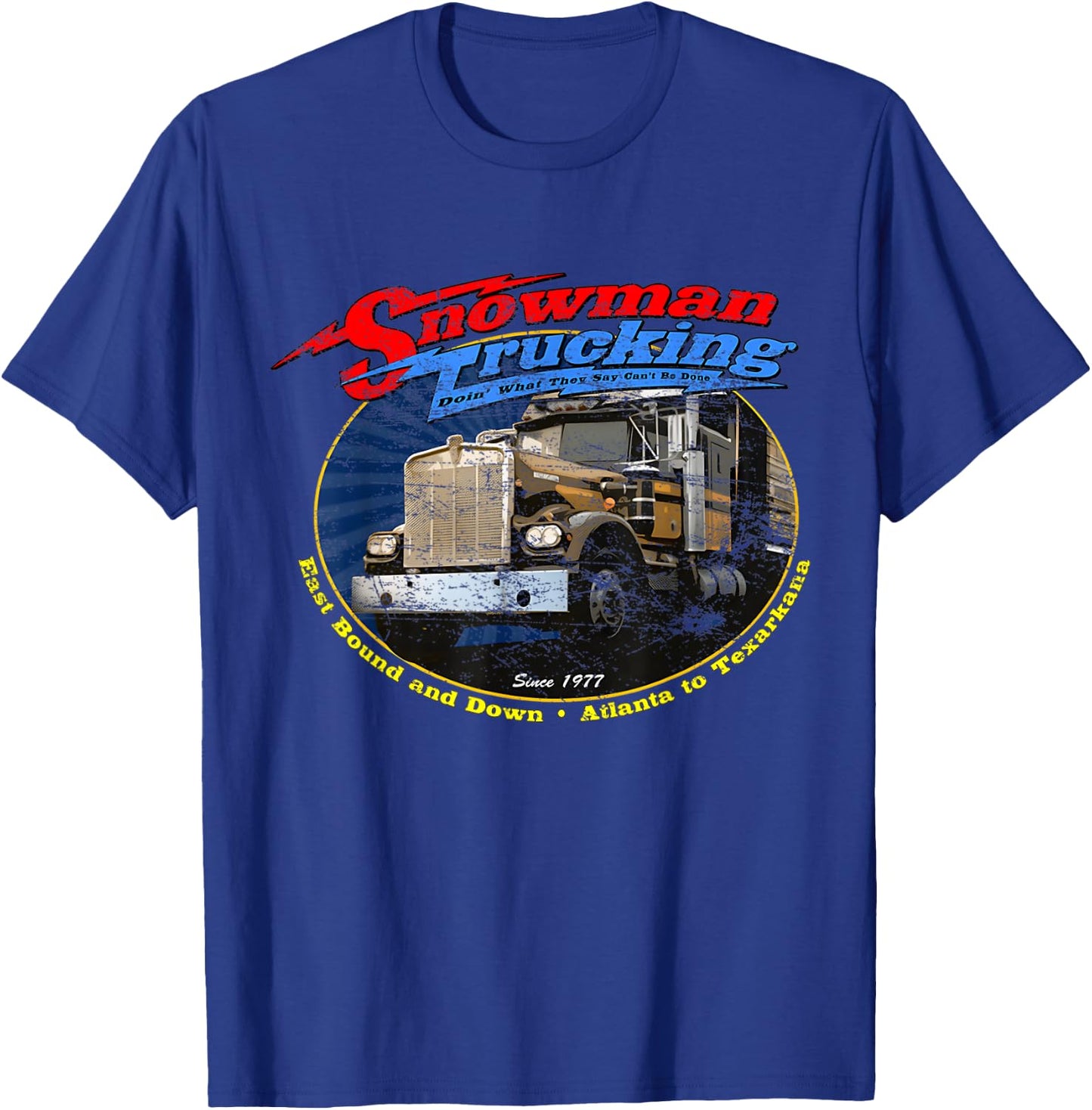 Huiibao Retro Snowman Trucking T-Shirt - T-Shirt | Royal