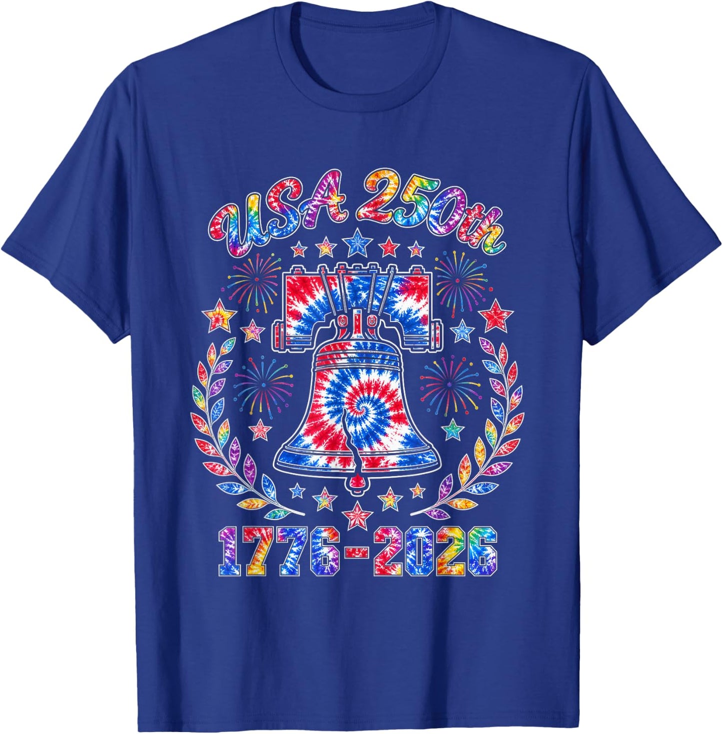 USA 250th Anniversary 1776 to 2026 Tie Dye T-Shirt - T-Shirt | Royal