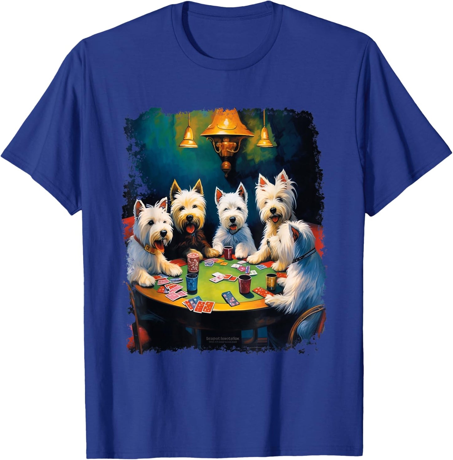 Westie Dog West Highland White Terrier Gambling T-Shirt - T-Shirt | Royal