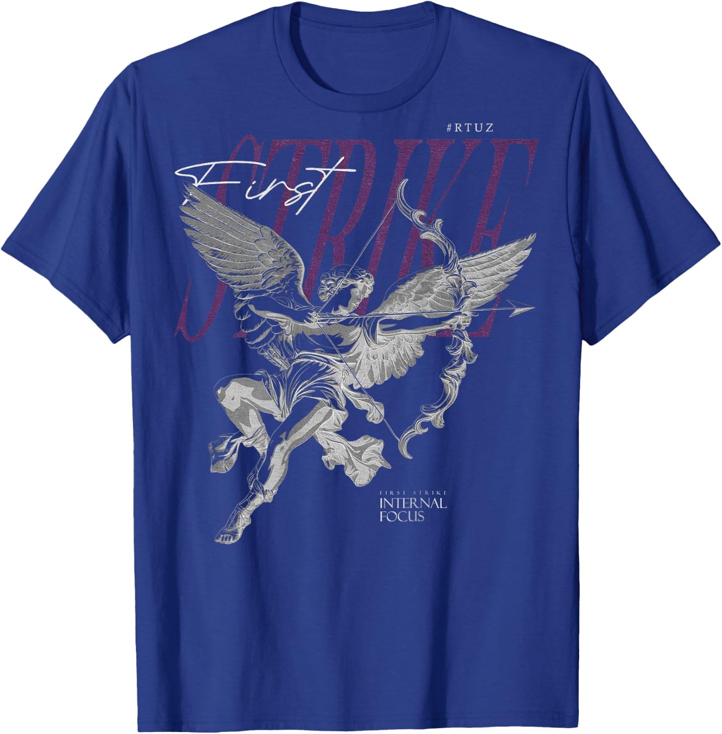 Hip Hop Angel Vintage Edgy Y2K Backprint Streetwear Angel T-Shirt - T-Shirt | Royal