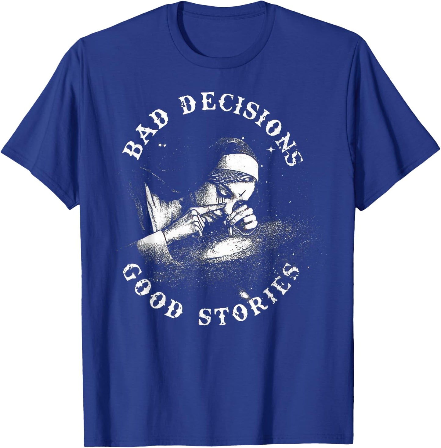 Bad Decisions Good Stories Nonne Tuxedo Unholy Drug Nun , black T-Shirt - T-Shirt | Royal