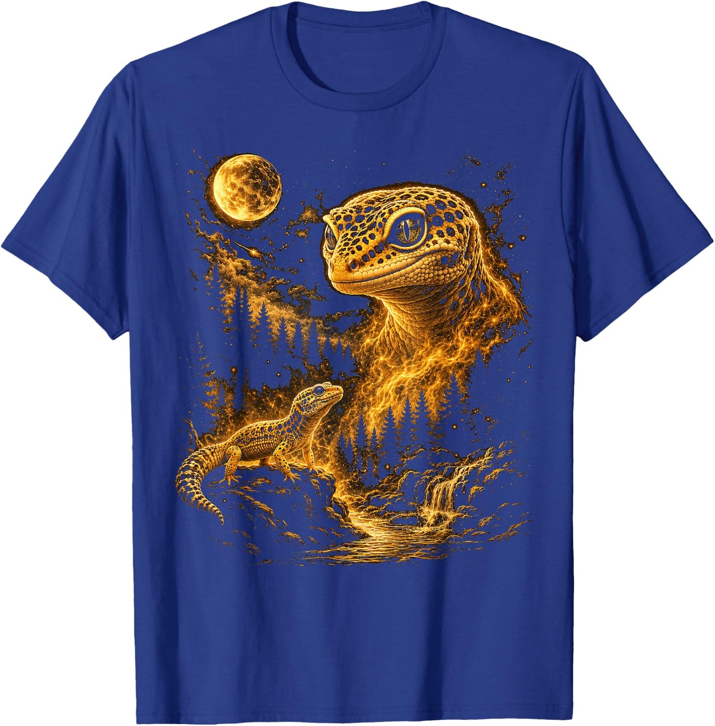 Cute Leopard Gecko Men Vintage Lizard Reptile T-Shirt - T-Shirt | Royal