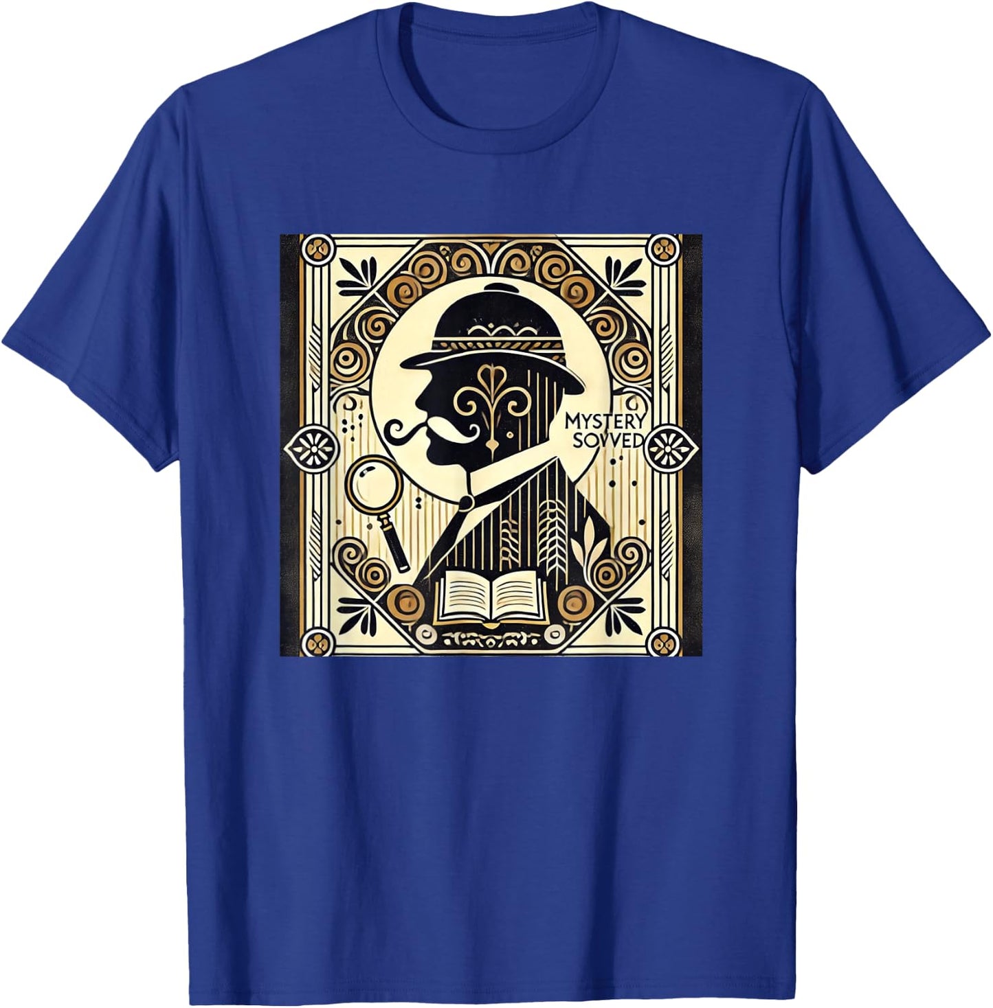 Poirot Mystery Books Vintage Detective Design T-Shirt - T-Shirt | Royal