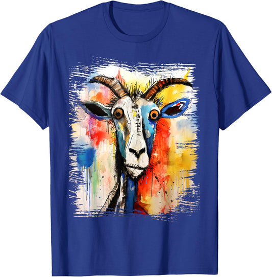 Funny Goat Retro 90s Street Art Graffiti Style Aesthetic T-Shirt - T-Shirt | Royal