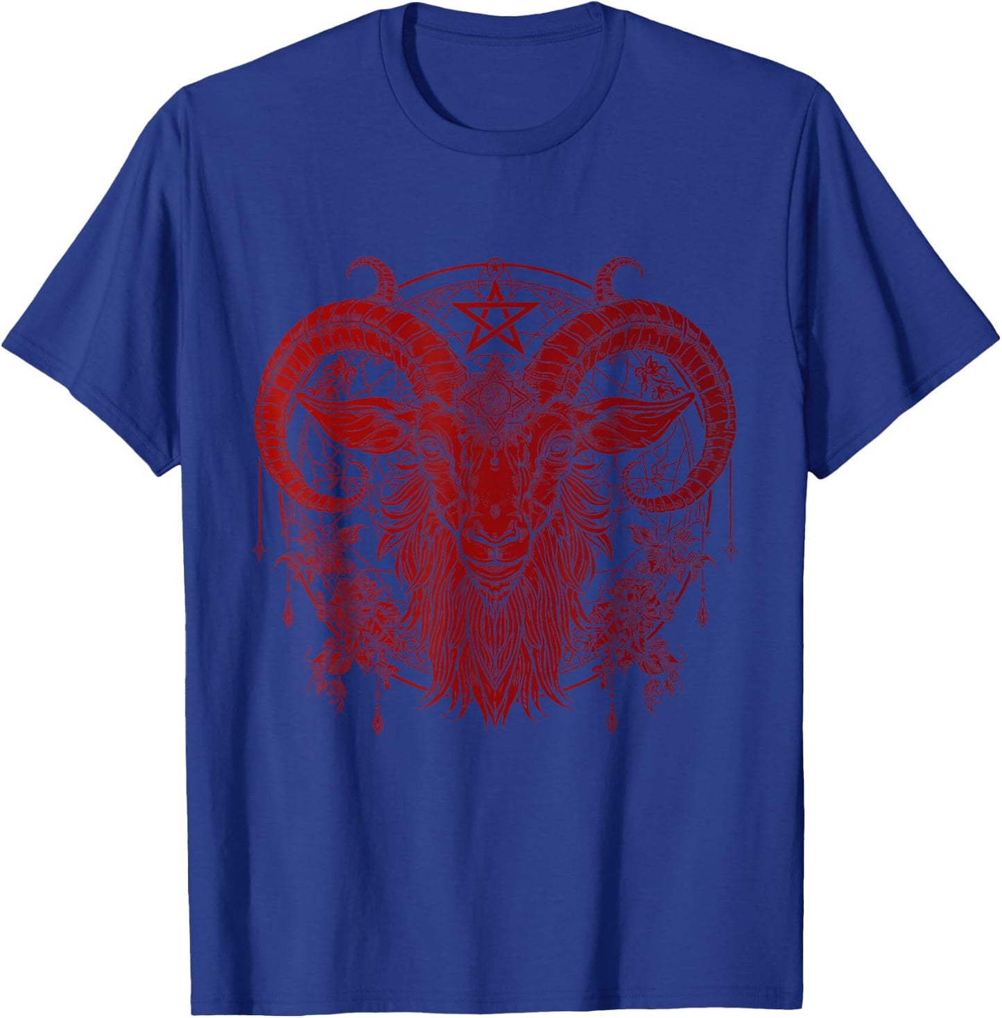 Baphomet Goat Pentagram Satanist Halloween Metal Head T-Shirt - T-Shirt | Royal