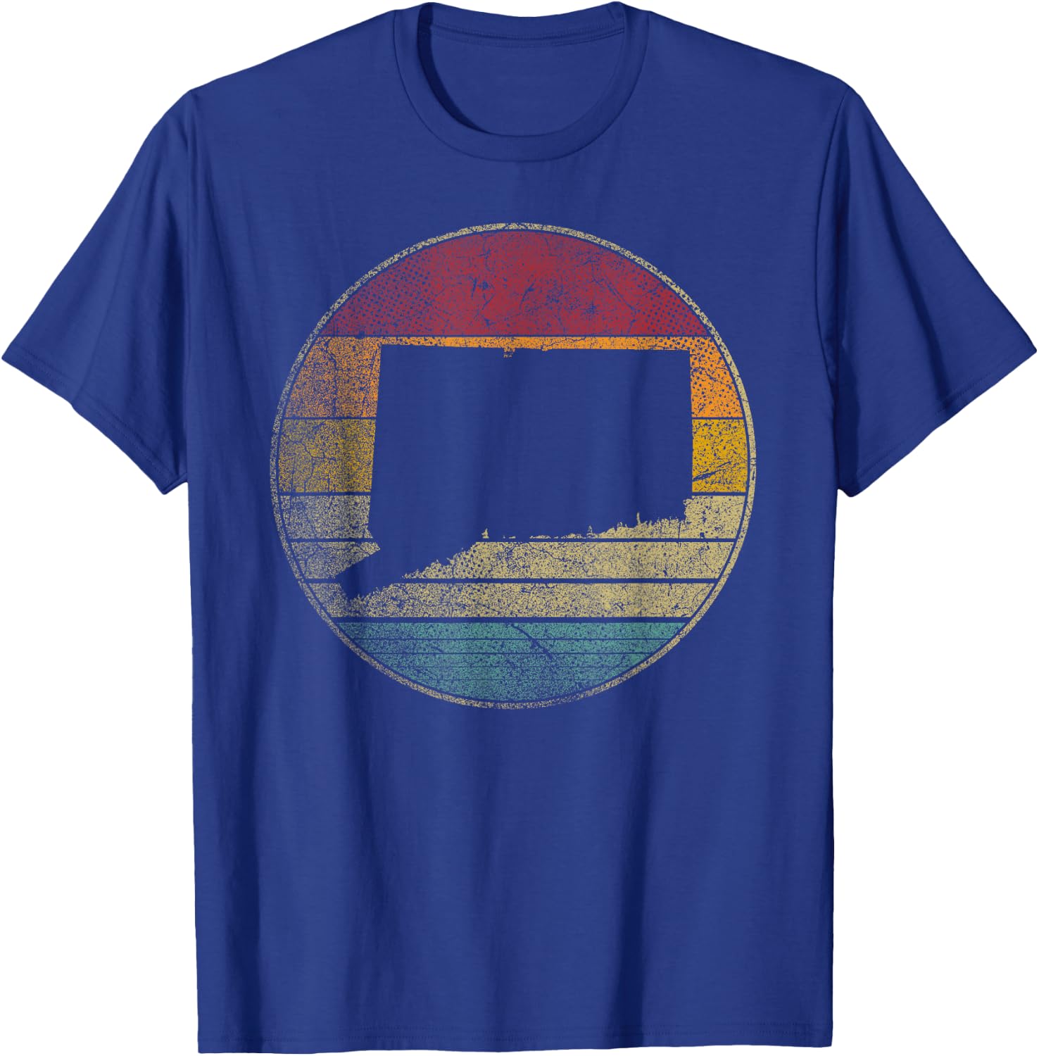 Connecticut Vintage Retro Style Distressed 70s 80s Novelty T-Shirt - T-Shirt | Royal