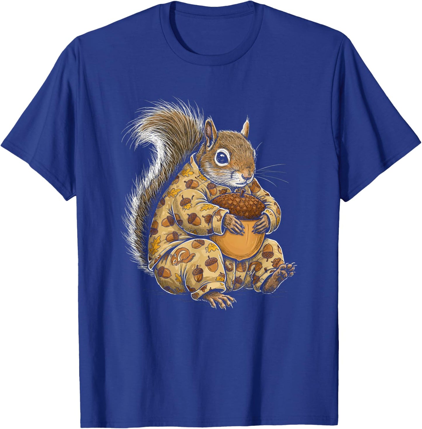 Funny Sleepy Squirrel Pajama Women Men Kids Boys And Girls T-Shirt - T-Shirt | Royal