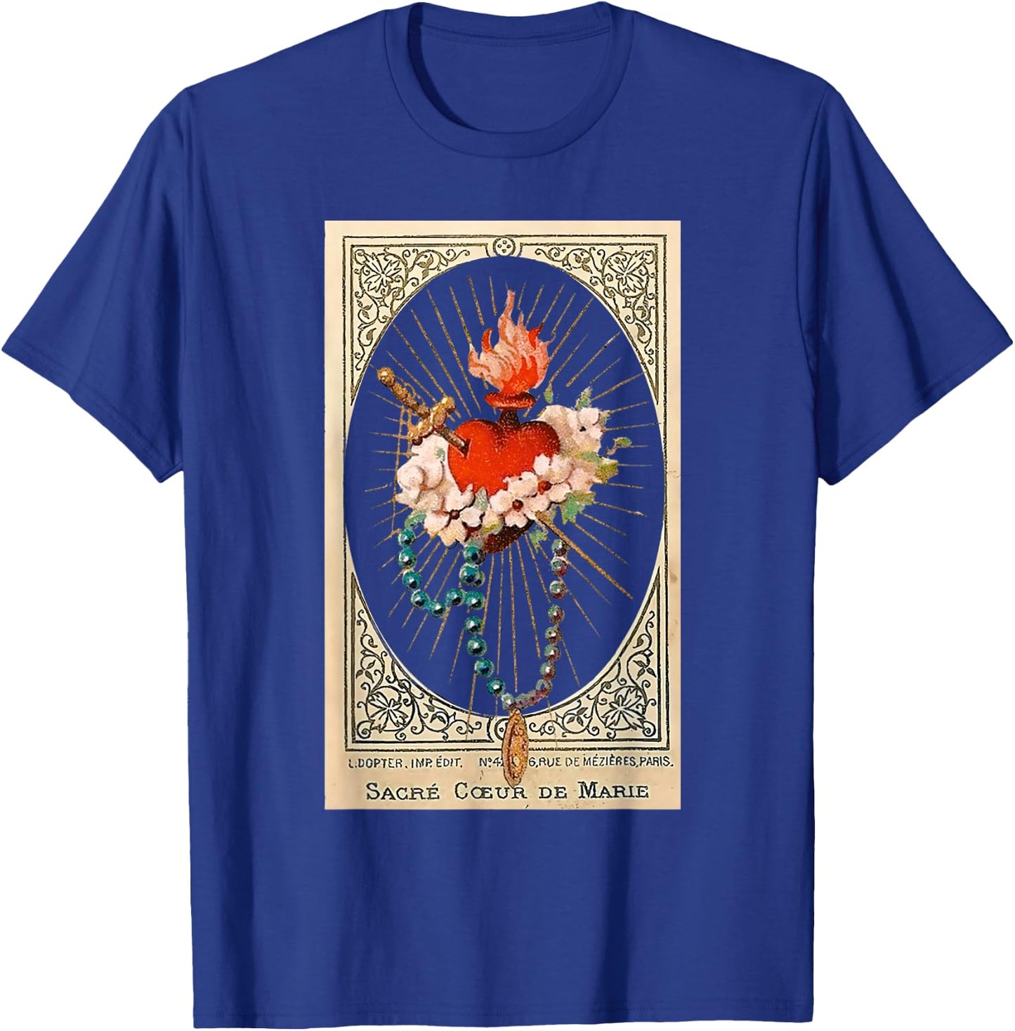 Immaculate Heart Of Mary Marian Catholic T-Shirt - T-Shirt | Royal