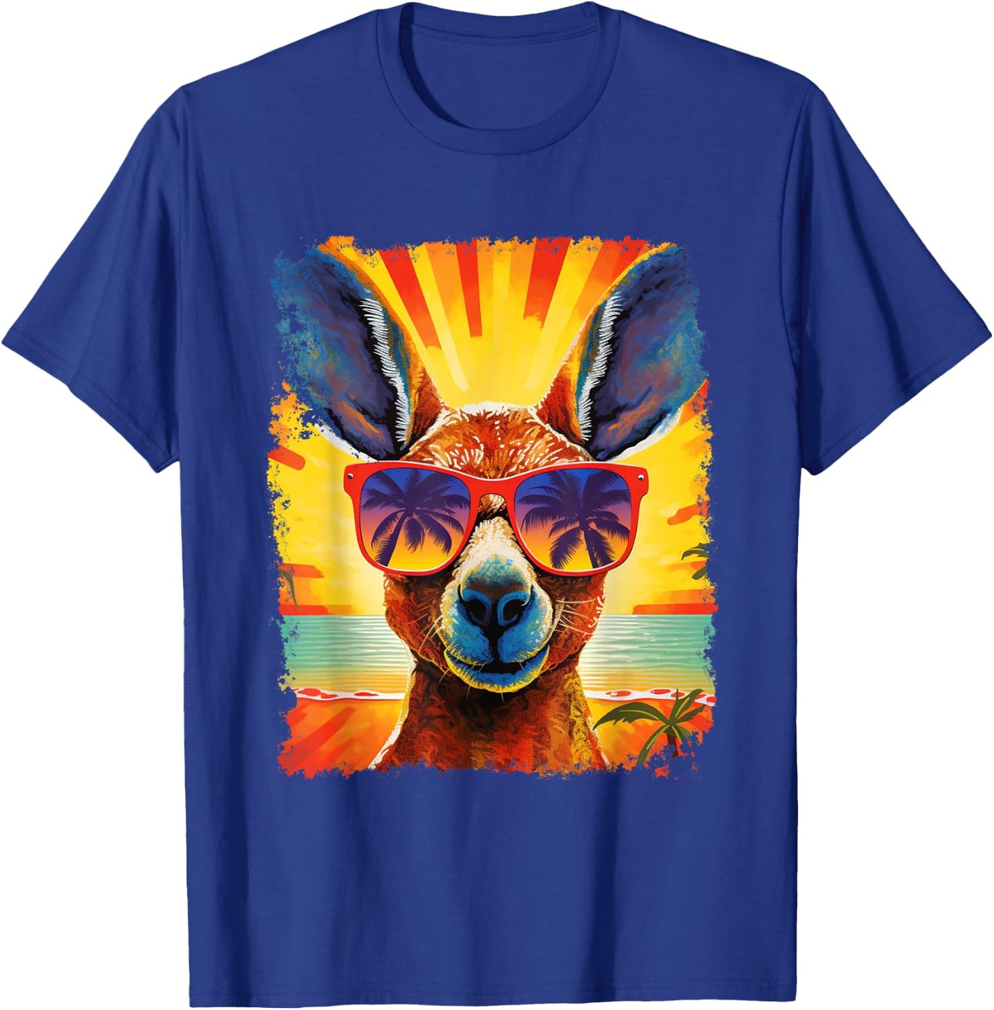 Pop Art Vintage Zoo Australia Animal Hawaiian Kangaroo T-Shirt - T-Shirt | Royal