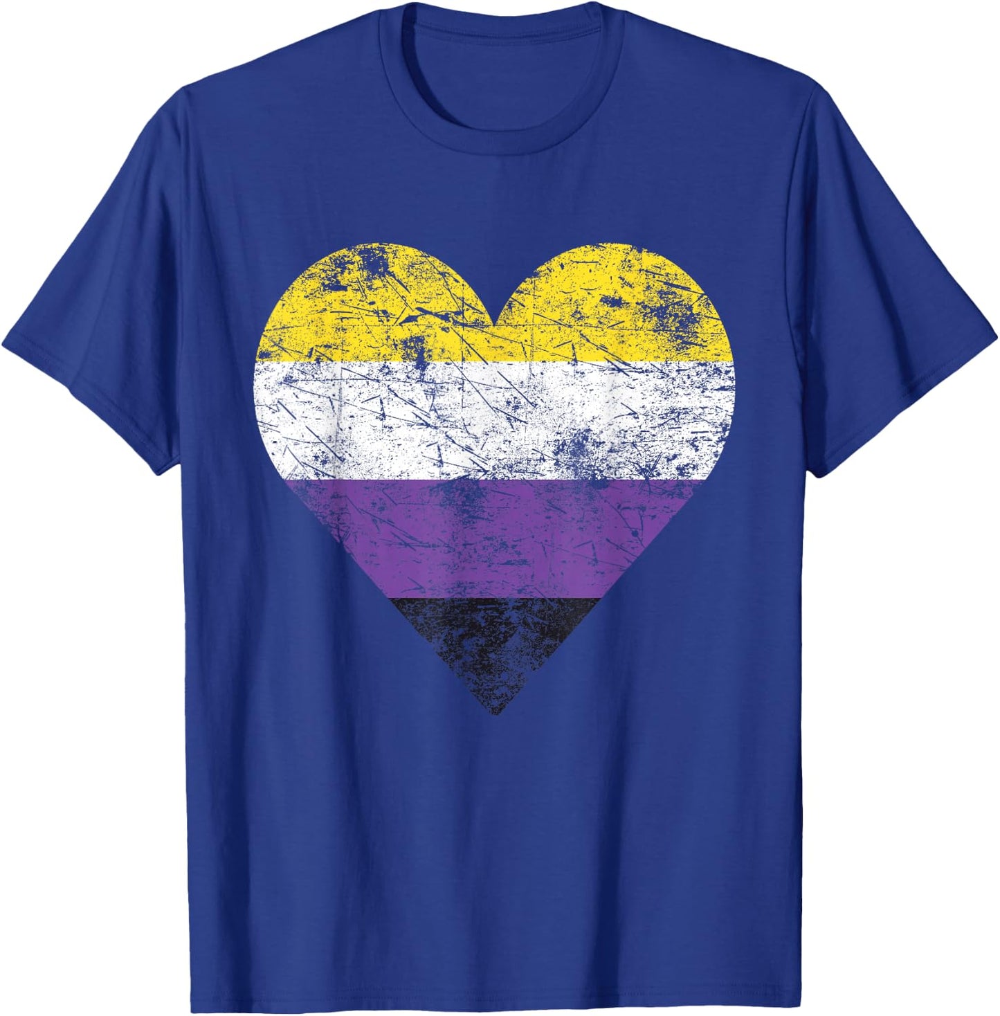 Drapeau Vintage Non Binaire en Forme de cœur T-Shirt - T-Shirt | Royal