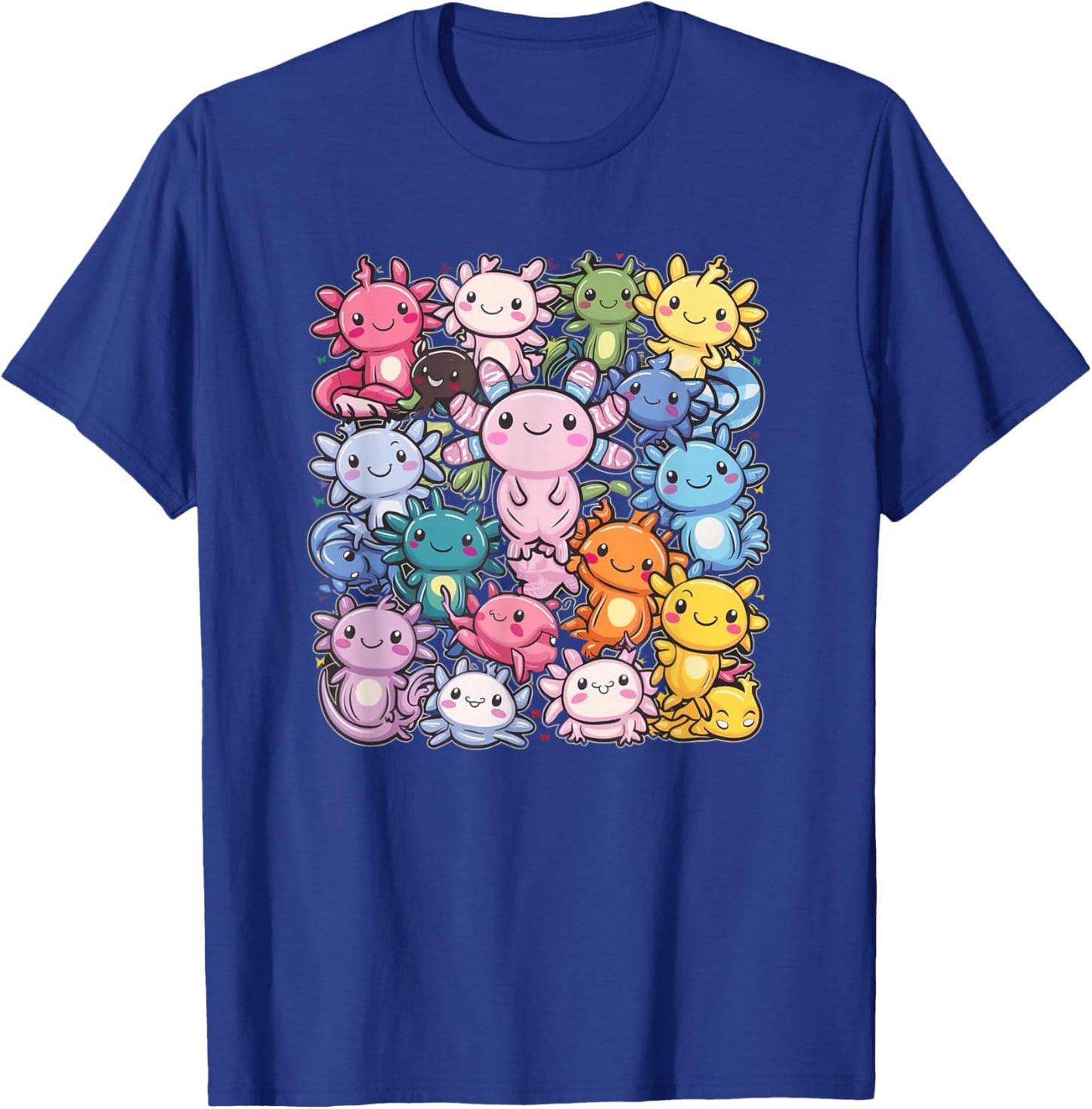 Axolotl Cute Axolotls Of The World Kawaii Kids , Black, S T-Shirt - T-Shirt | Royal
