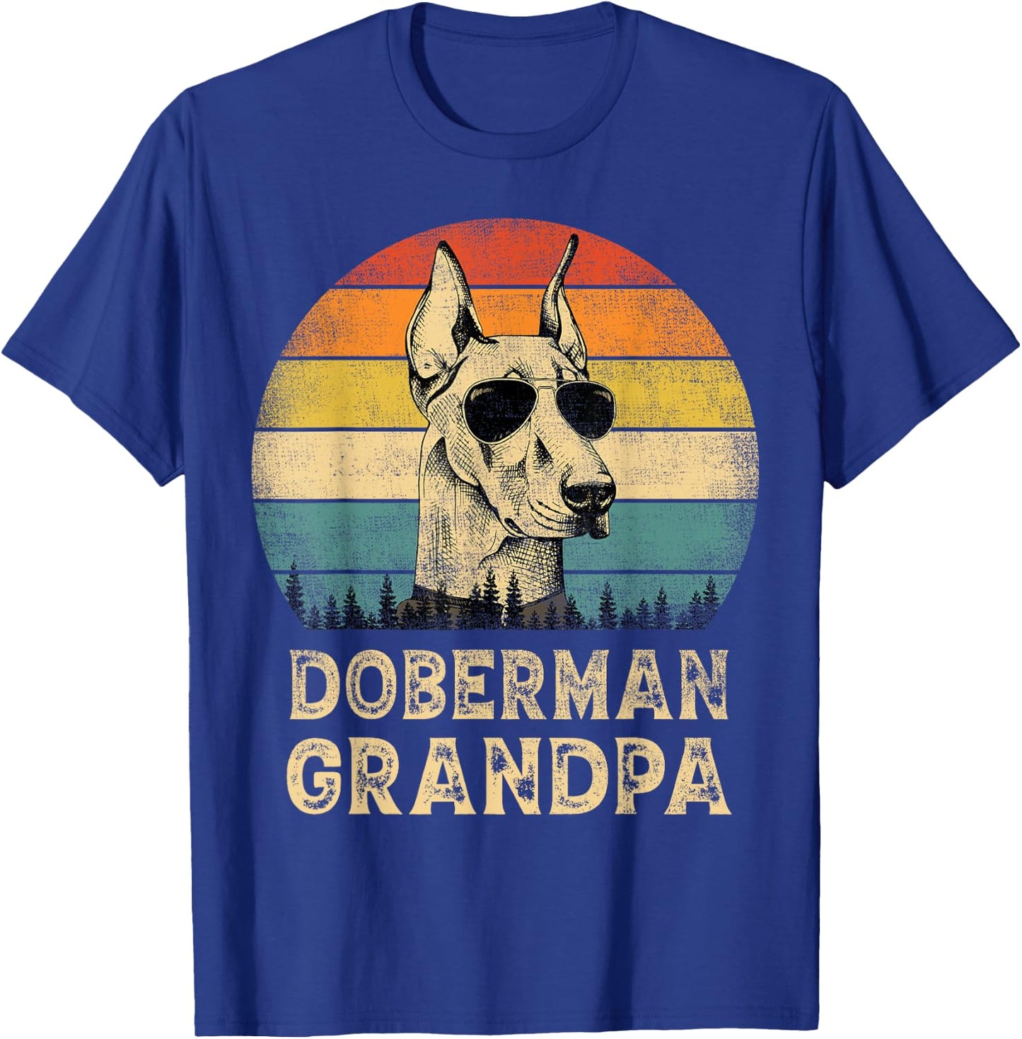 Vintage Doberman Grandpa Dog Lovers Father's Day T-Shirt - T-Shirt | Royal