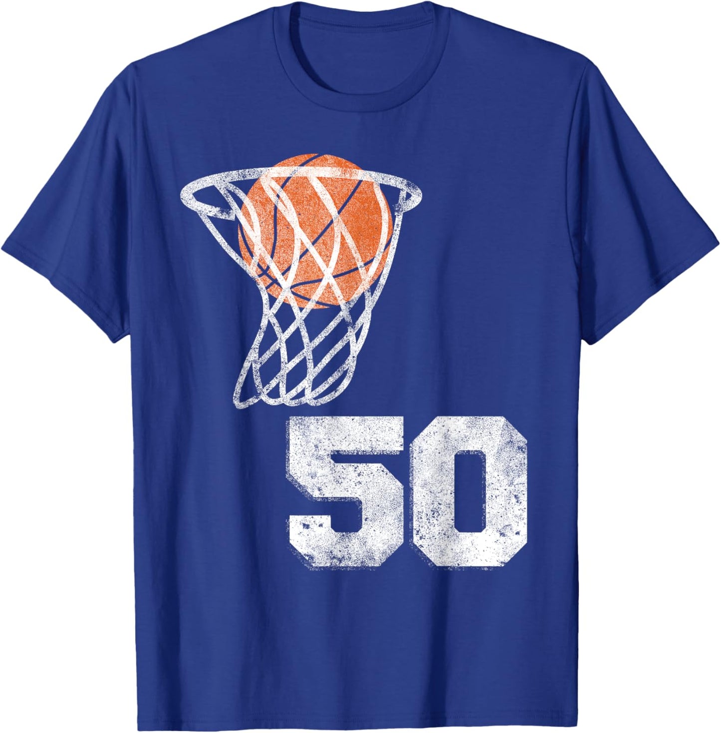 Vintage Basketball Jersey Number 50 Player Number T-Shirt - T-Shirt | Royal