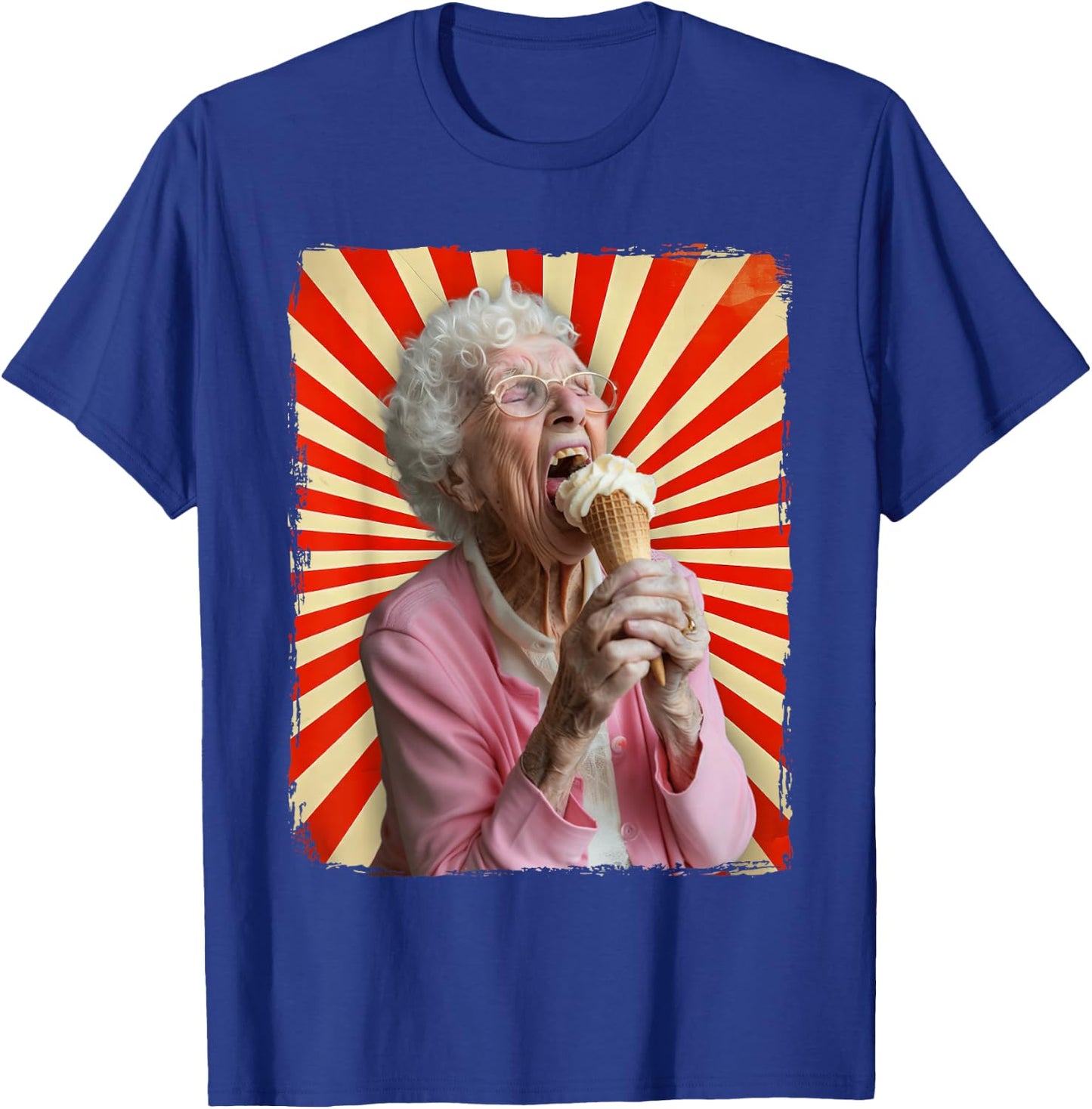 Grandma Licking Ice Cream T-Shirt - T-Shirt | Royal