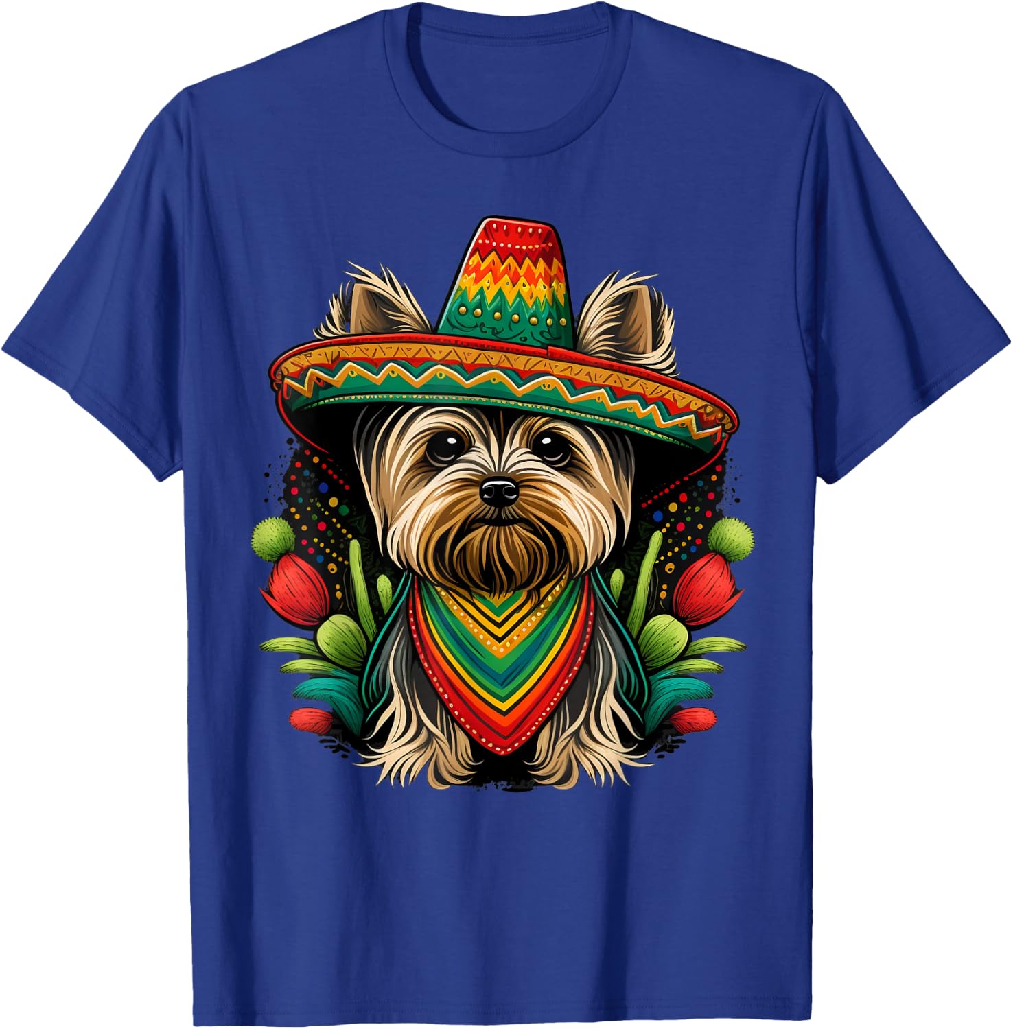 Mexico Cinco de Mayo Sombrero Mexican Yorkshire Terrier T-Shirt - T-Shirt | Royal