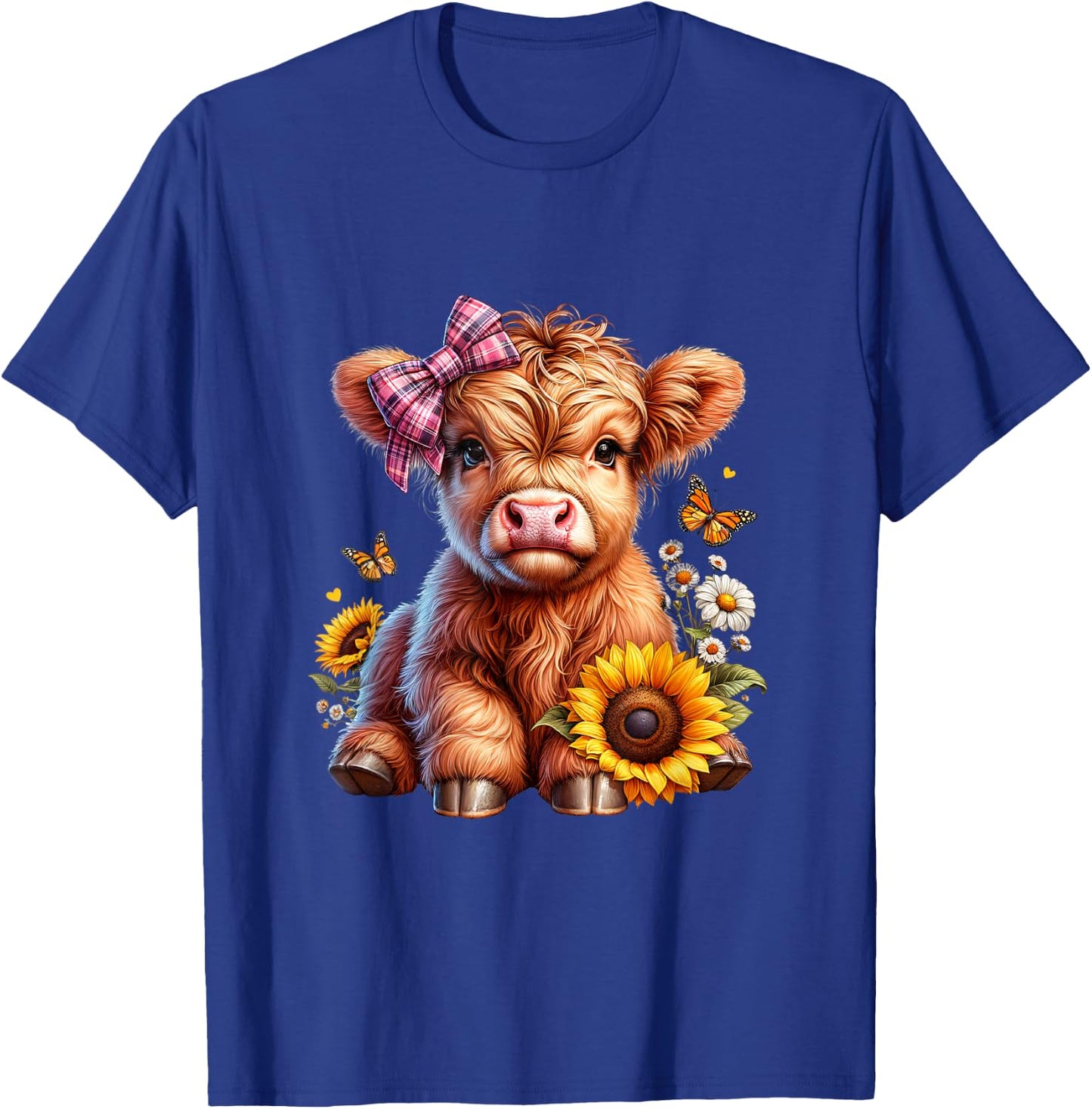 Cow, Scottish Highland Cow, Western Wear, Cute Highland Cow T-Shirt - T-Shirt | Royal