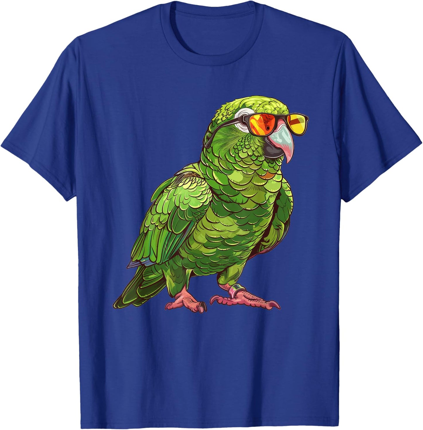 Green Quaker Parrot With Sunglasses T-Shirt - T-Shirt | Royal